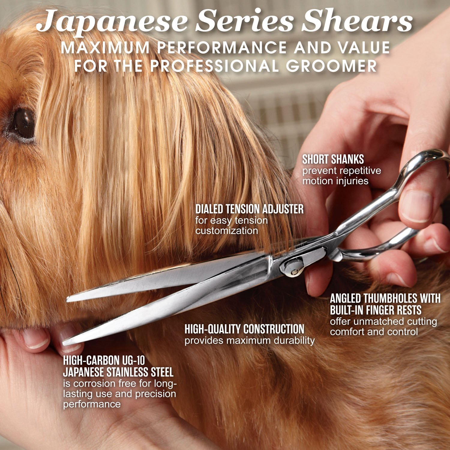 Master Grooming Tools 5900 Series Japanese Stainless Steel Shears, High-Performance Shears for Grooming Dogs - Image 4