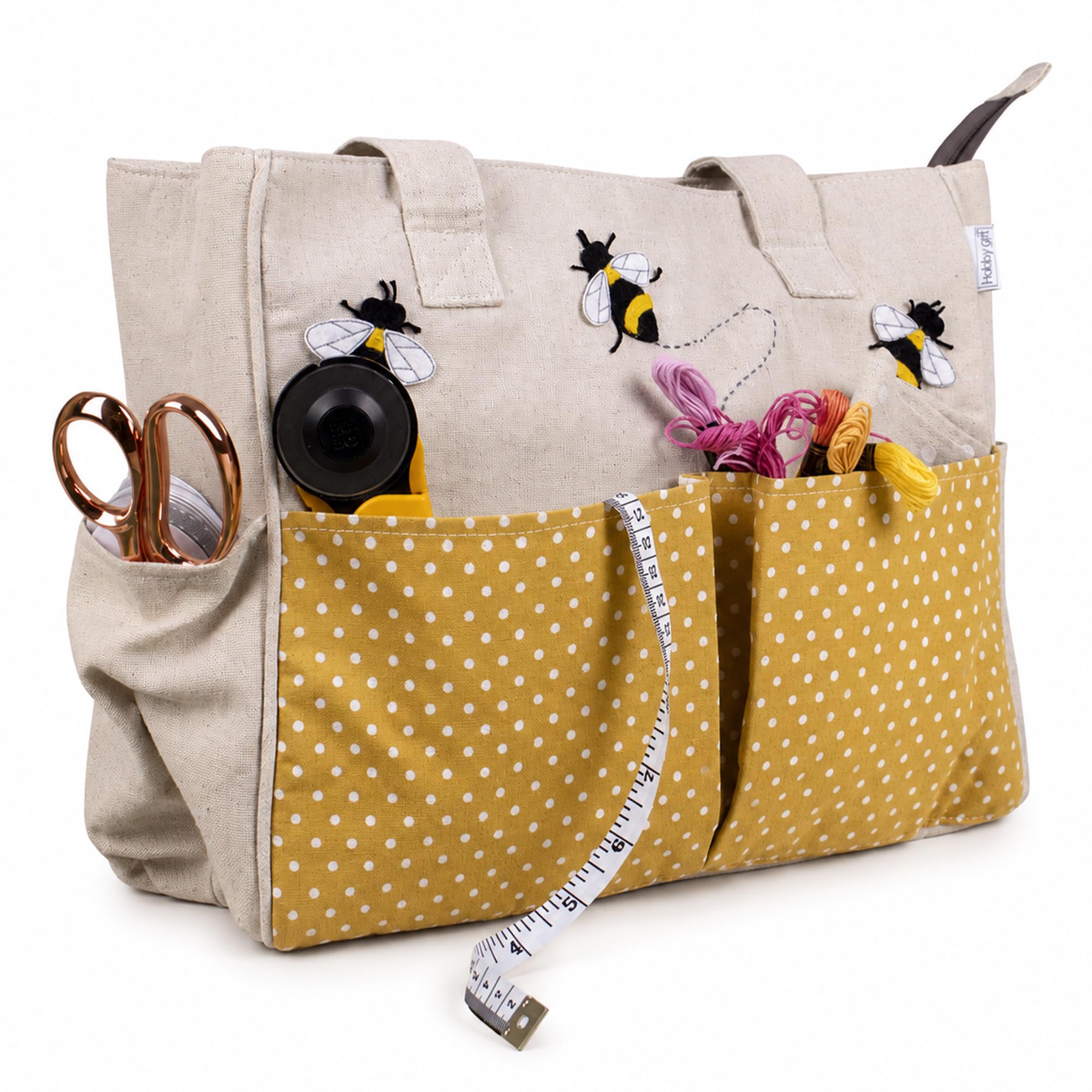Hobby Gift Sac fourre-tout à bandoulière pour artisanat, passe-temps, couture, Appliqué Abeille