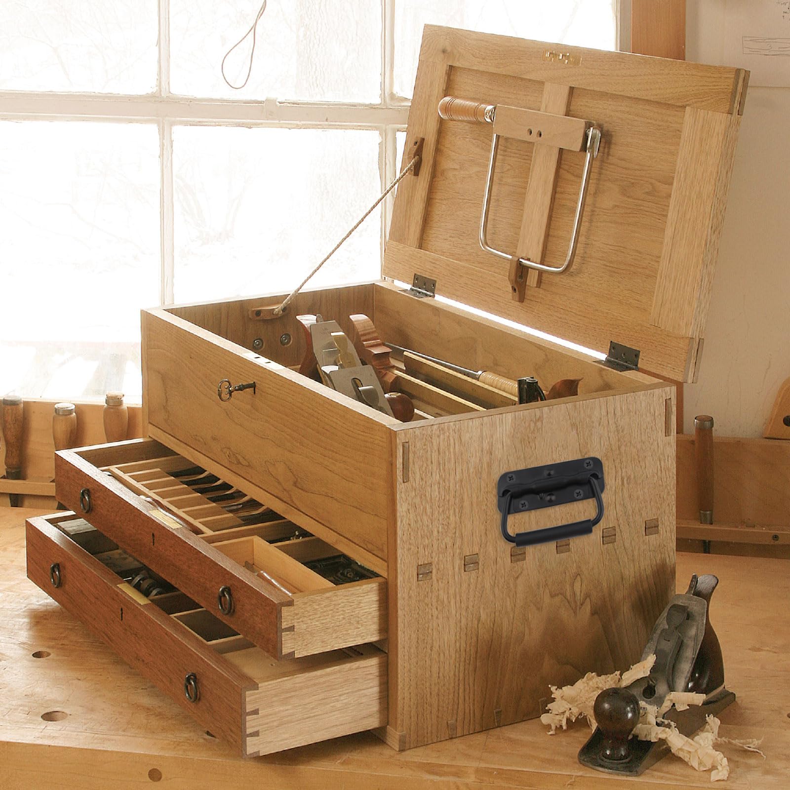 MUNGHOK 12 Stück Klappgriffe Schwarz - Gefederte Tragegriffe Für Kisten