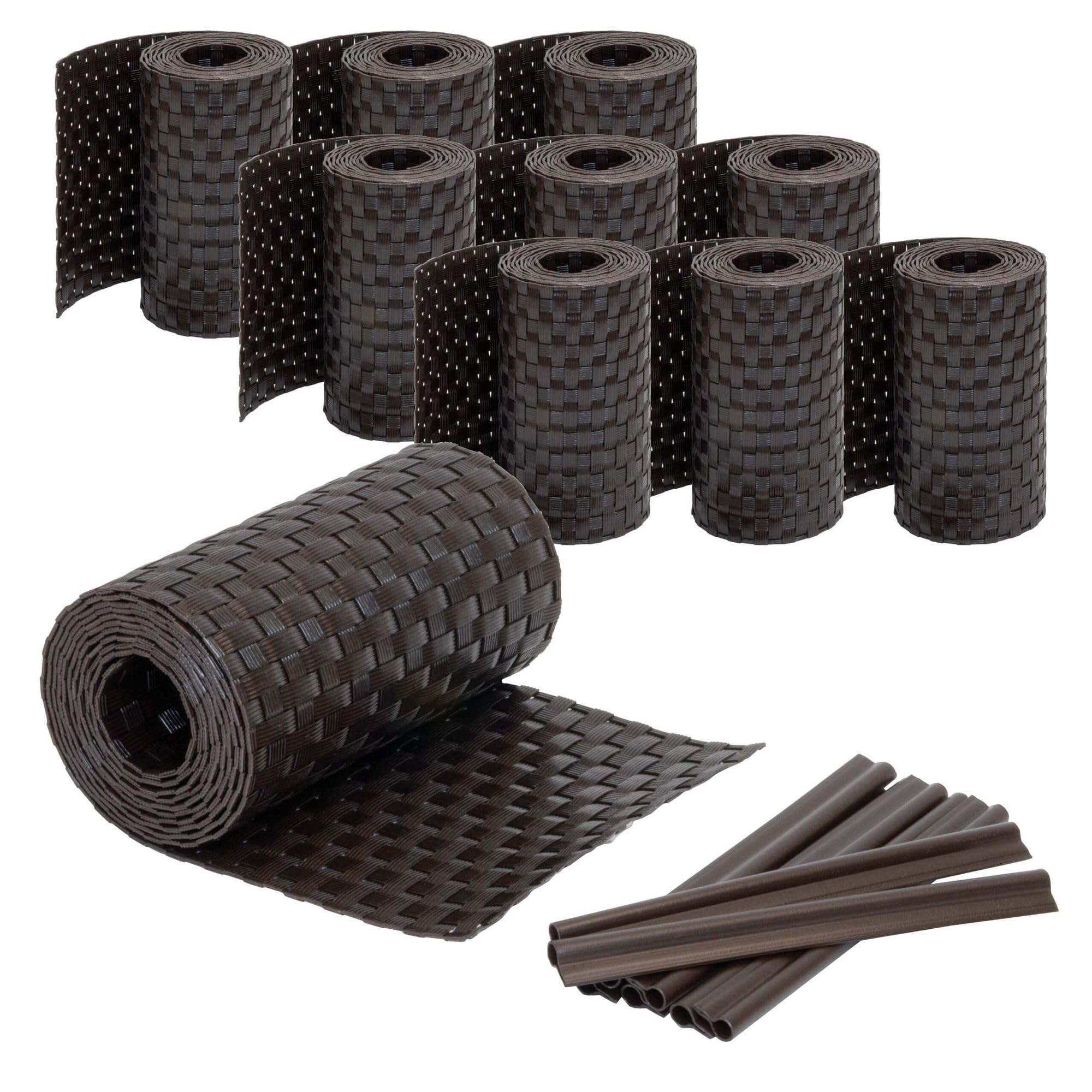 Jardinion privacy protection strips rattan look 250 x 19cm, 10 pieces (25m) dark brown incl. 20 fastening clips privacy protection rattan