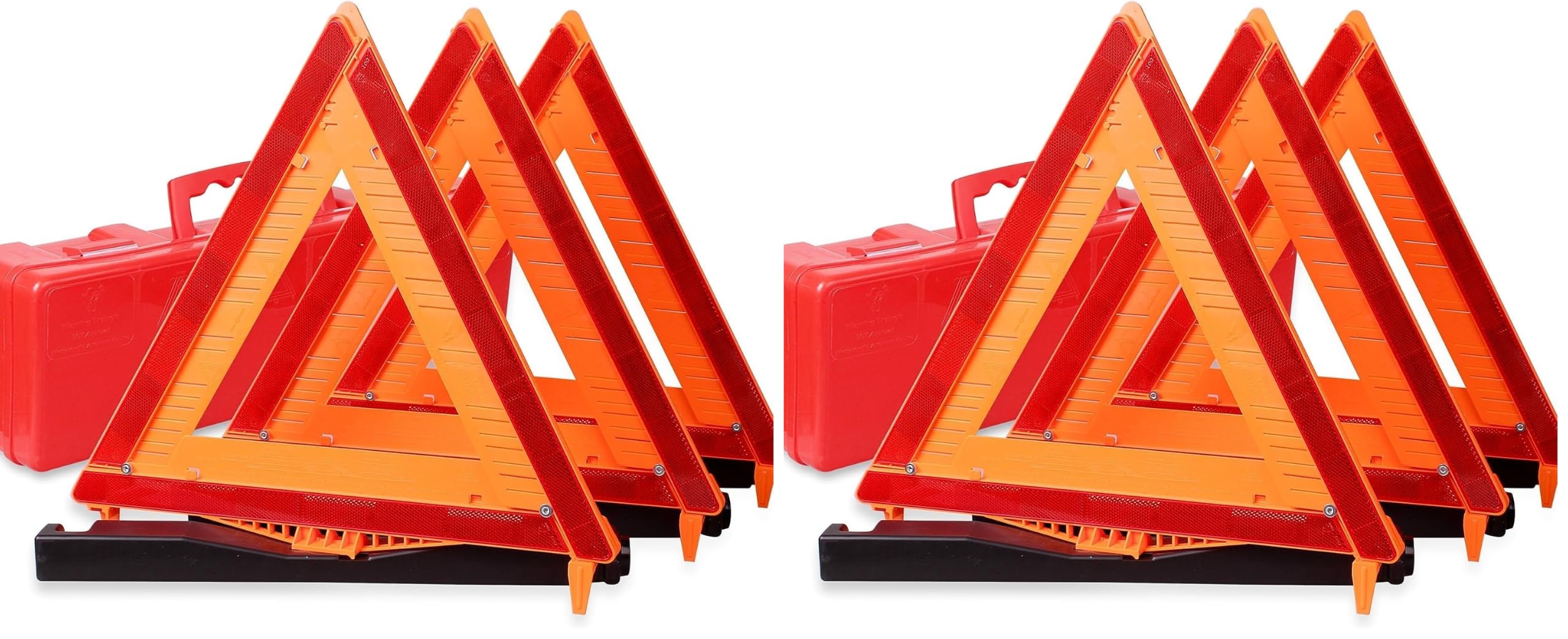 CARTMAN 3PK DOT Warning Triangles with Empty Base &amp; Storage Case (Pack of 2)