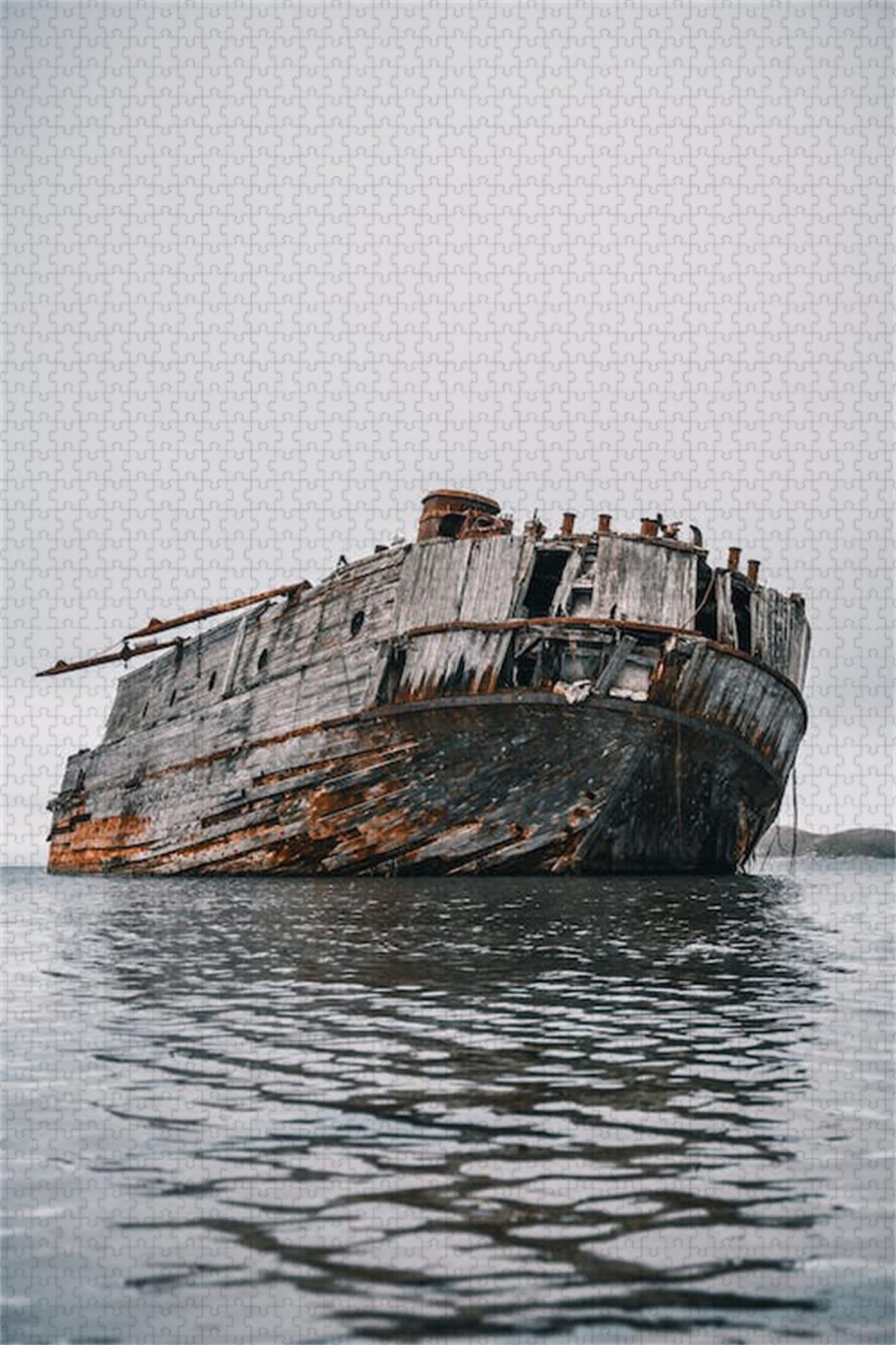 Vecchia nave in mare - Puzzle in legno da 2000 pezzi - Gioco rompicapo per adulti