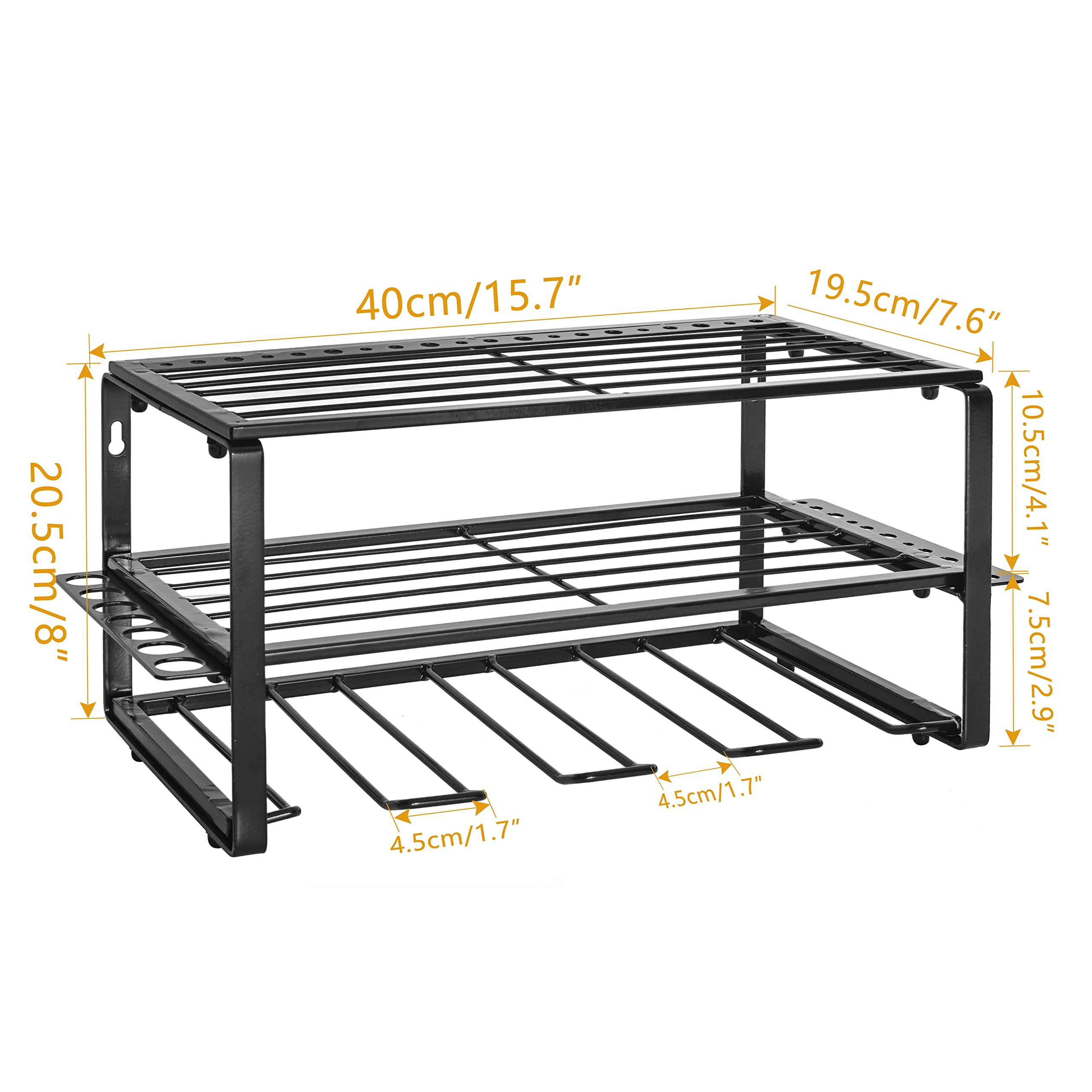 OUUTMEE Organizador para Atornillador de Batería, Soporte de Pared para Taladro, Estante de Herramientas de Metal de Alto Rendimiento, 40 x 20 x 20 cm