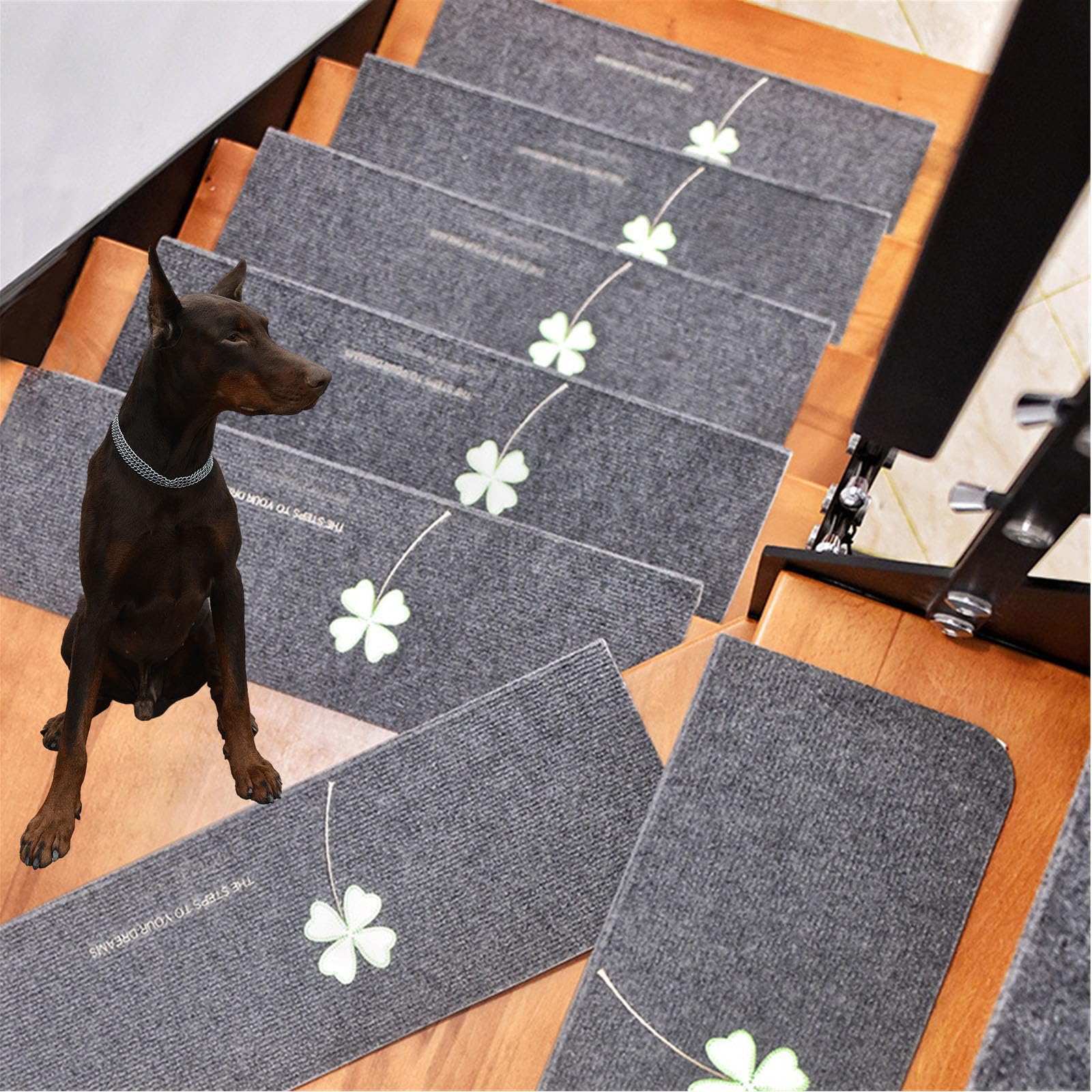 Lot De 15 Marchettes D'Escalier Antidérapant 20 X 76 Cm(Gris) | Leroy