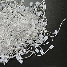 1000 PCS Hang Tag String for Clothes Gift Bags Price Tags Shoes Snap Lock Pin Loop Tie Fasteners, Polyester/Cotton Hanging String Hang Tag Rope Fastener Hook Ties for Belts Pocket Label White 10cm