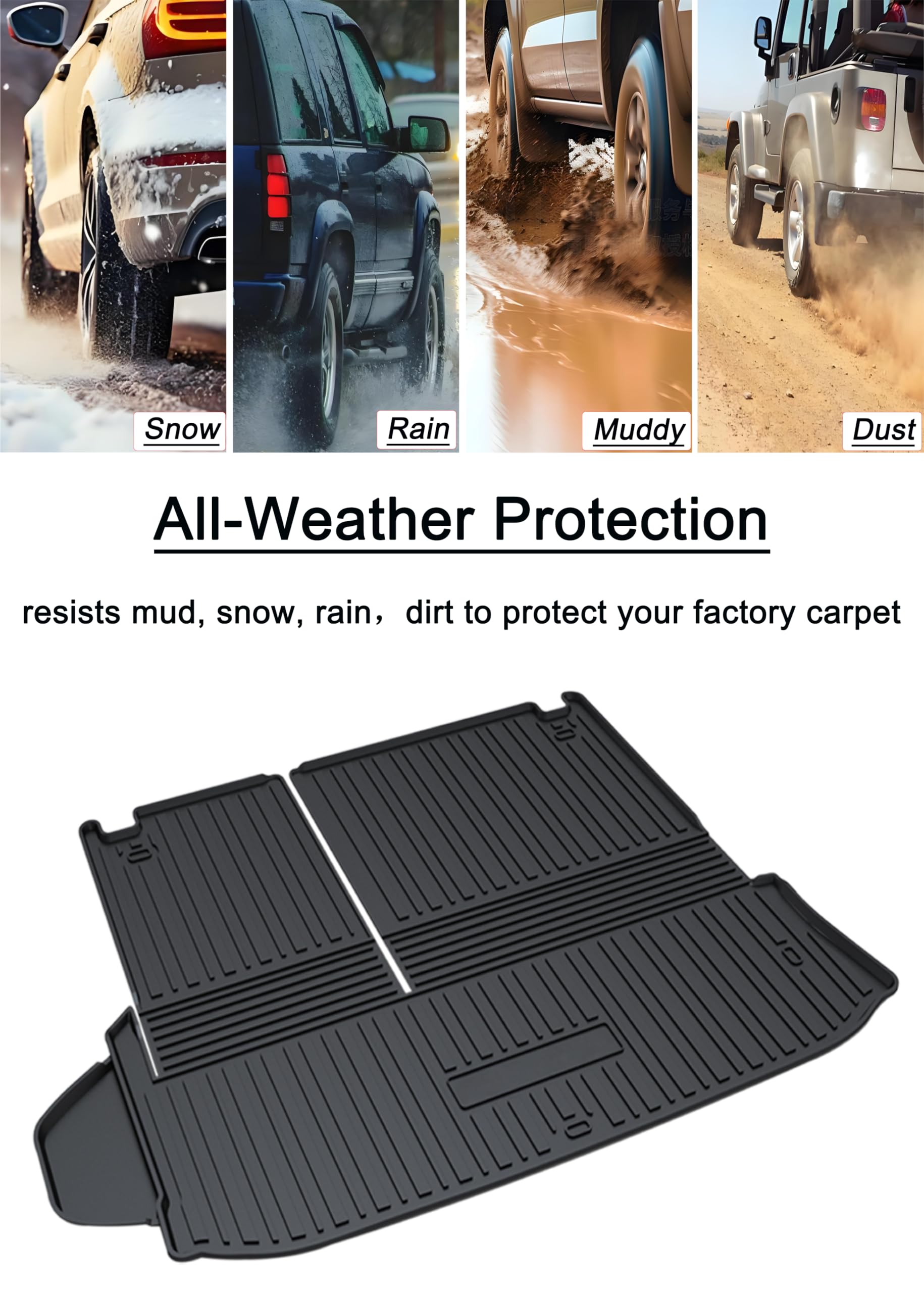 Xipoo Fit 2020-2023 Toyota Highlander Floor Mat TPE Cargo Liner Trunk
