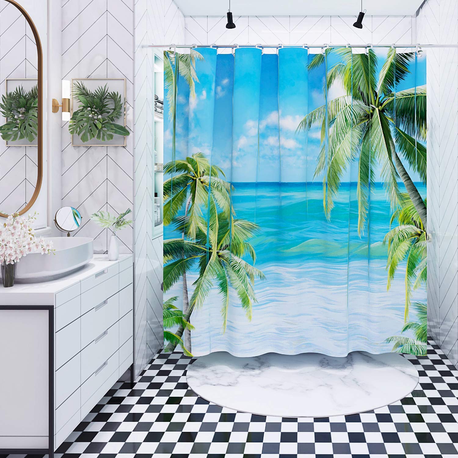 Tropical Beach Shower Curtains Curtains & Drapes