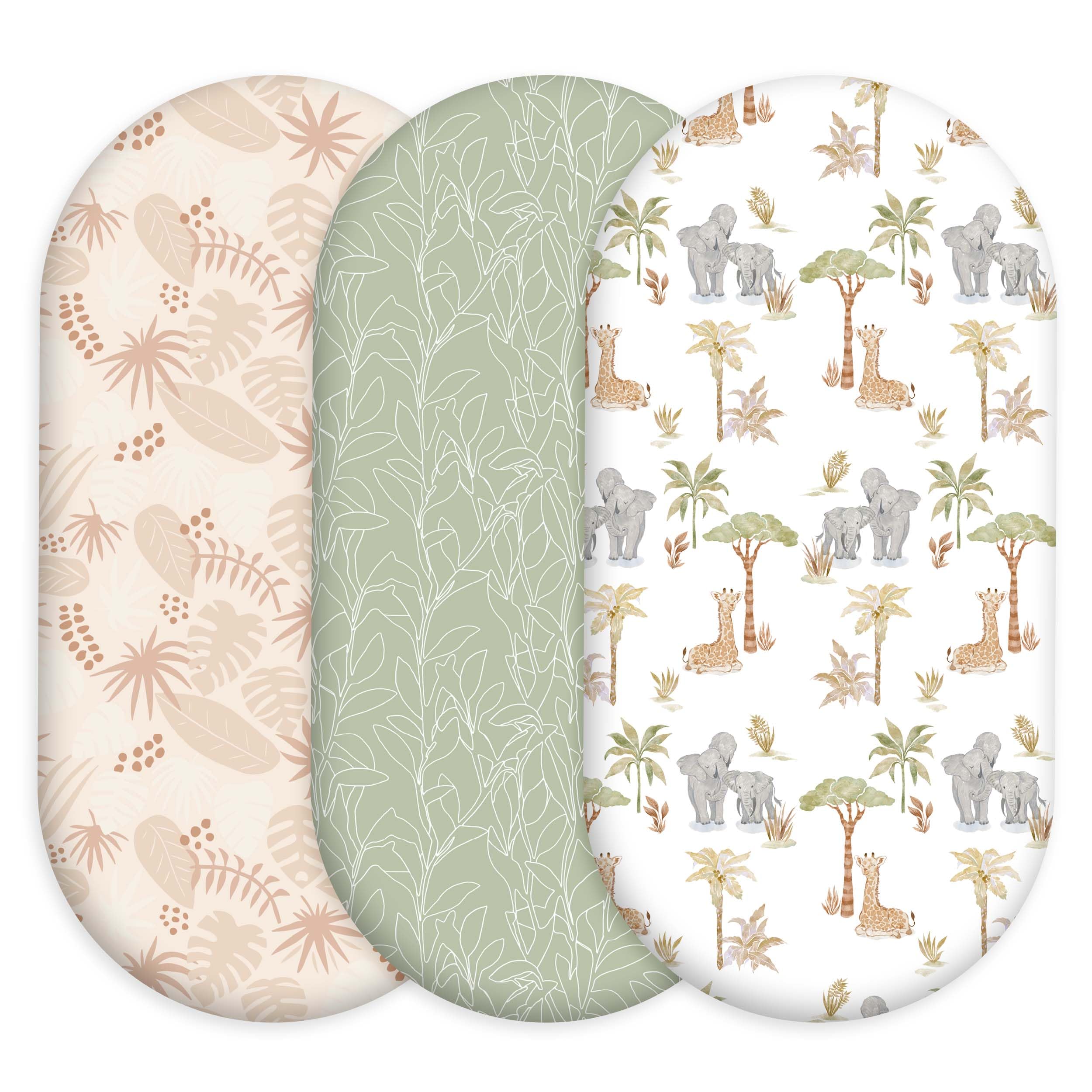 Baby Bassinet Sheets Girl Boy, 3 Pack Fitted Bassinet Sheet