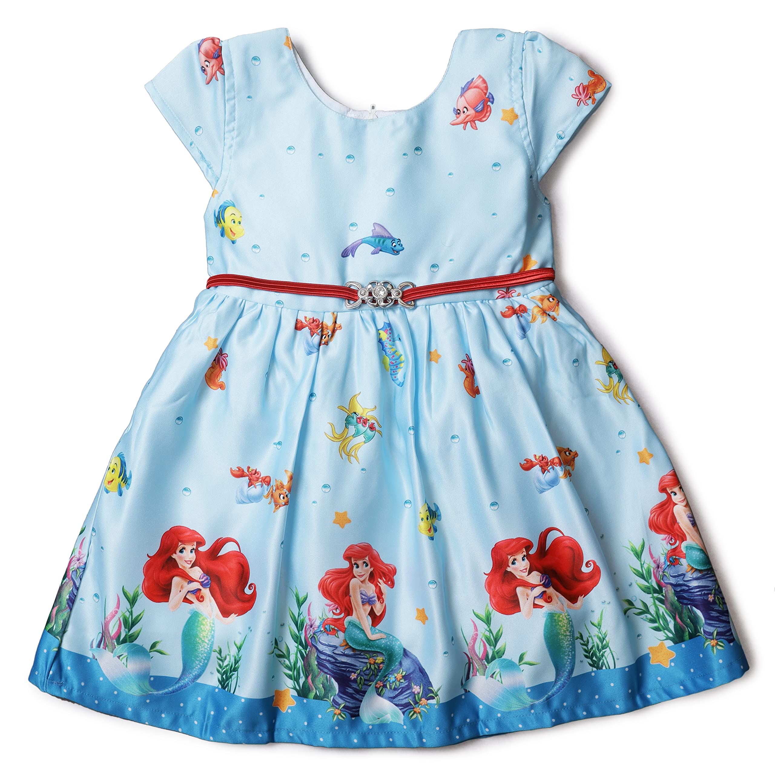 Ziana Multi Products A-Line Beautiful Imported Satin Frock Midi Dress for Girls with Cute Bow for Girls