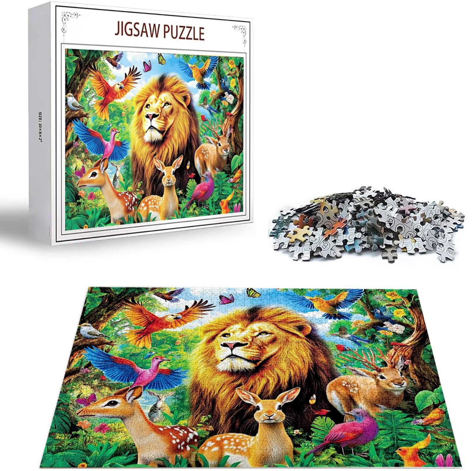 Puzzle 2000 elementów dla dorosłych, zwierzęta, 2000 elementów, trudna zagadka, lew drewniane puzzle dla dorosłych, z pudełkiem do pakowania, puzzle "zrób to sam" dla całej rodziny, dekoracja ścienna
