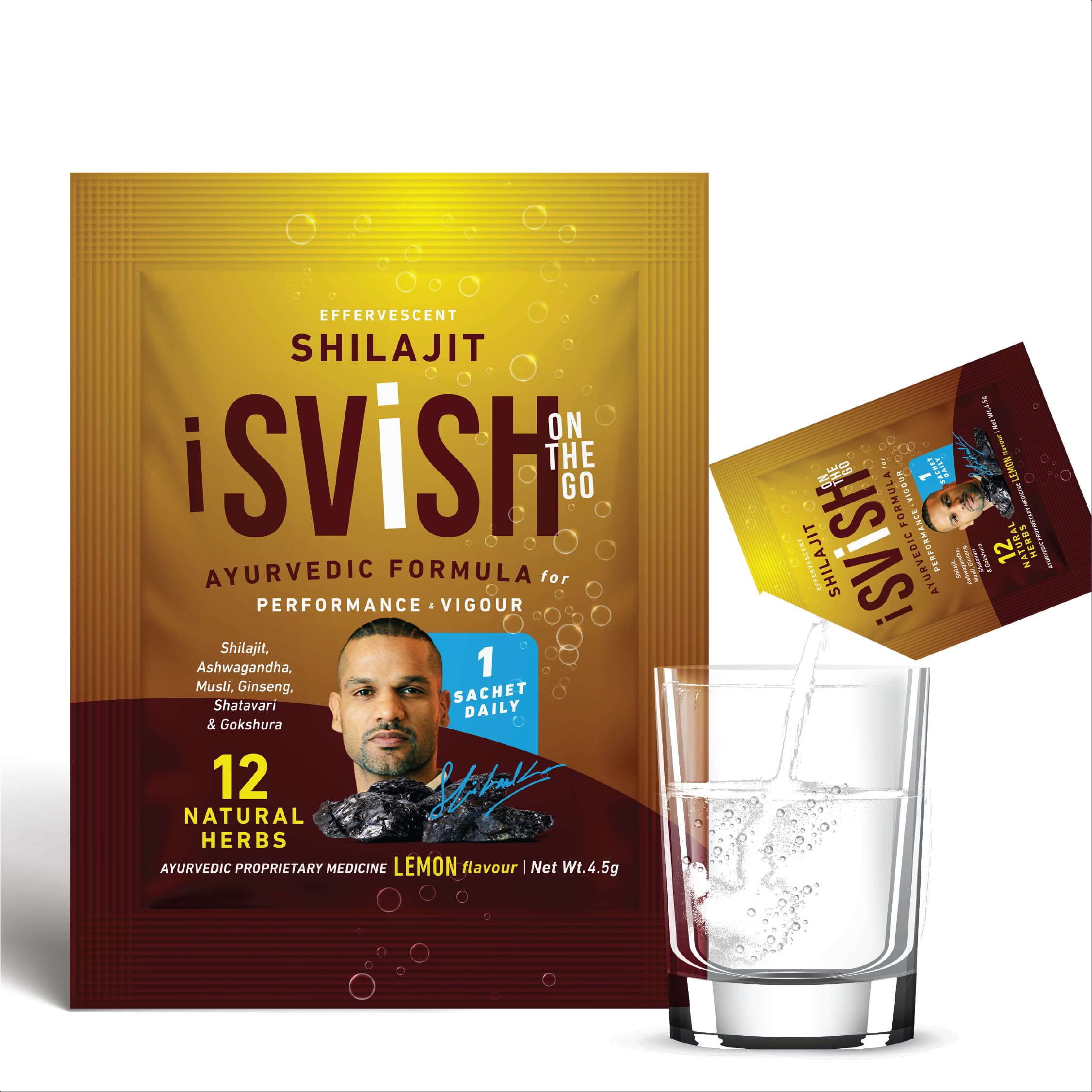 Svish Himalayan Shilajit | Effervescent Powder | 4.5g (Pack of 5) | Ashwagandha, Musli, Shatavari & Gokshura (B0D8BJDMBB) Amazon Price History, Amazon Price Tracker