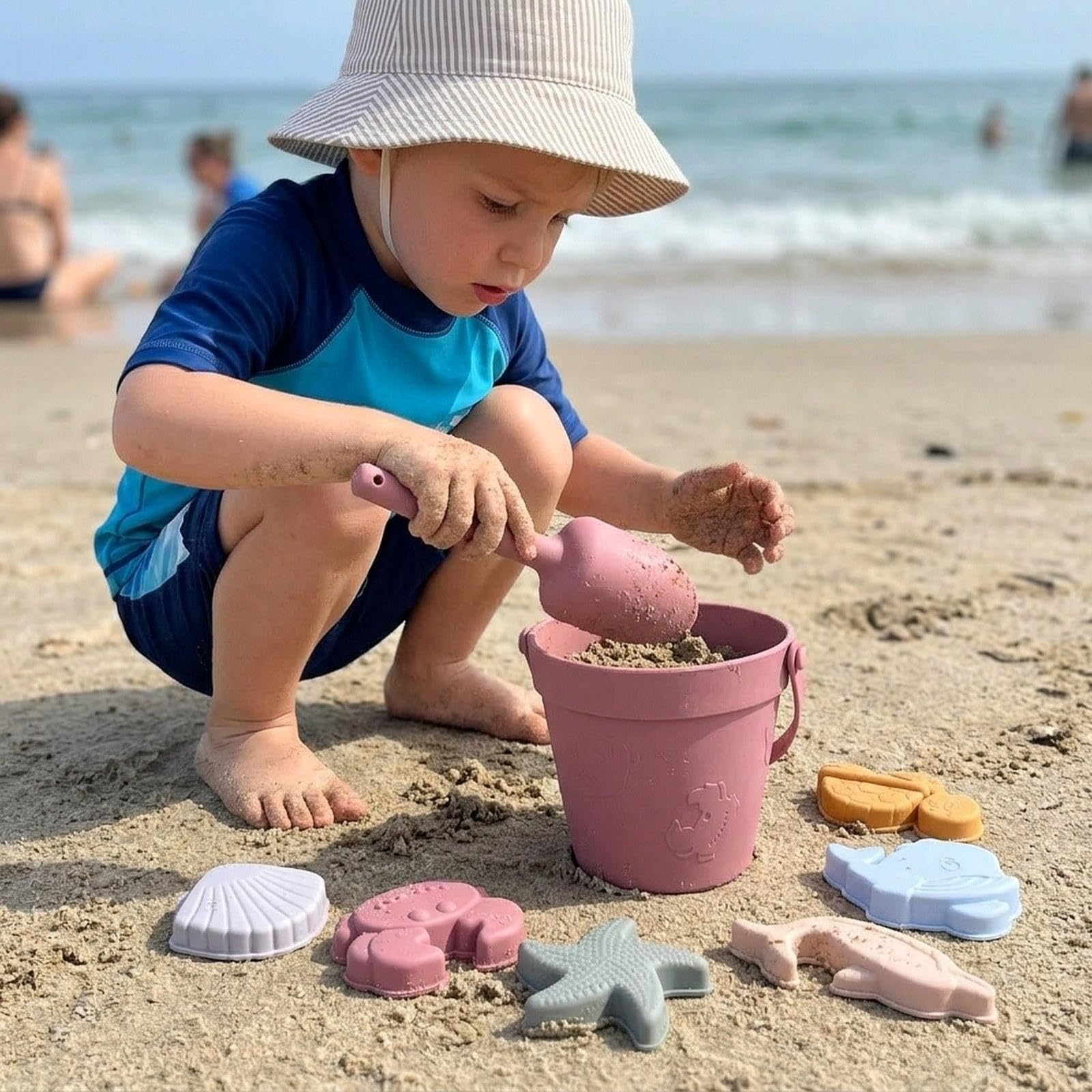 Giochi da Spiaggia per Bambini, Giochi da Sabbia, Regalo di Compleanno Divertente, Versatile E Moderno, Giochi per Bambine, Ideali per I Viaggi E Altr, Rosso