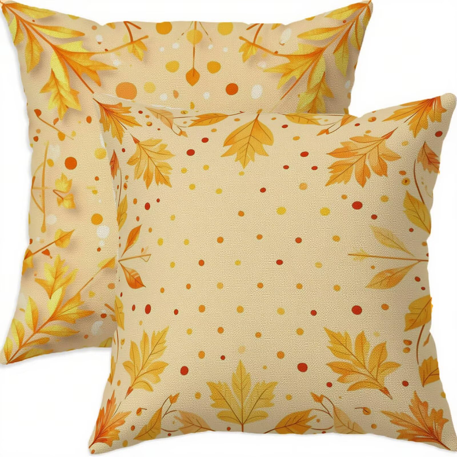 Housse coussin 70x70cm jaune imperméable taie oreiller lin canapé