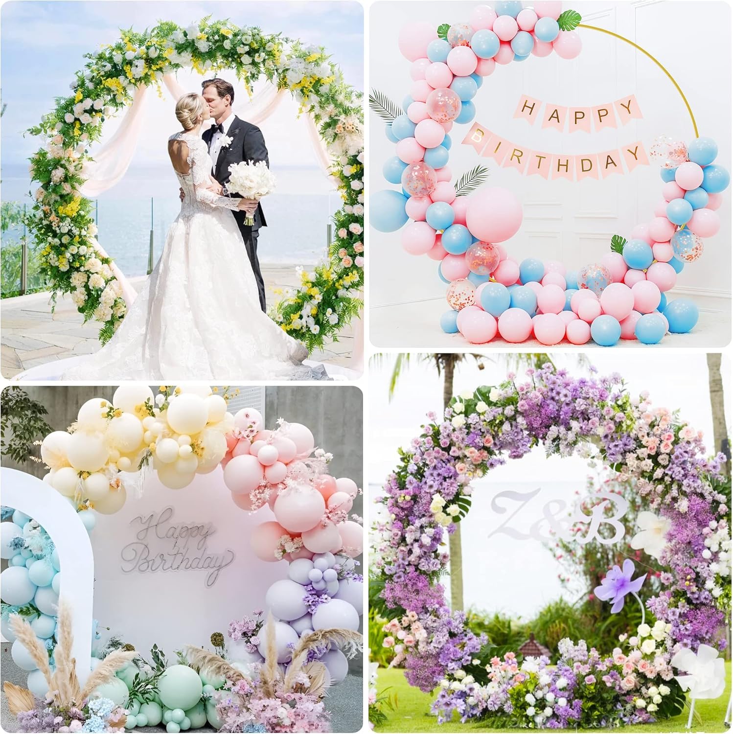 Hochzeitsbogen 2x2M Gold Ballonbogen Ständer Metall | Hochzeitsbogen Gestell, Ballondekoration, Hochzeit Babyshower Geburtstag Jubiläum Party, Fotohintergrund DIY Girlande Deko