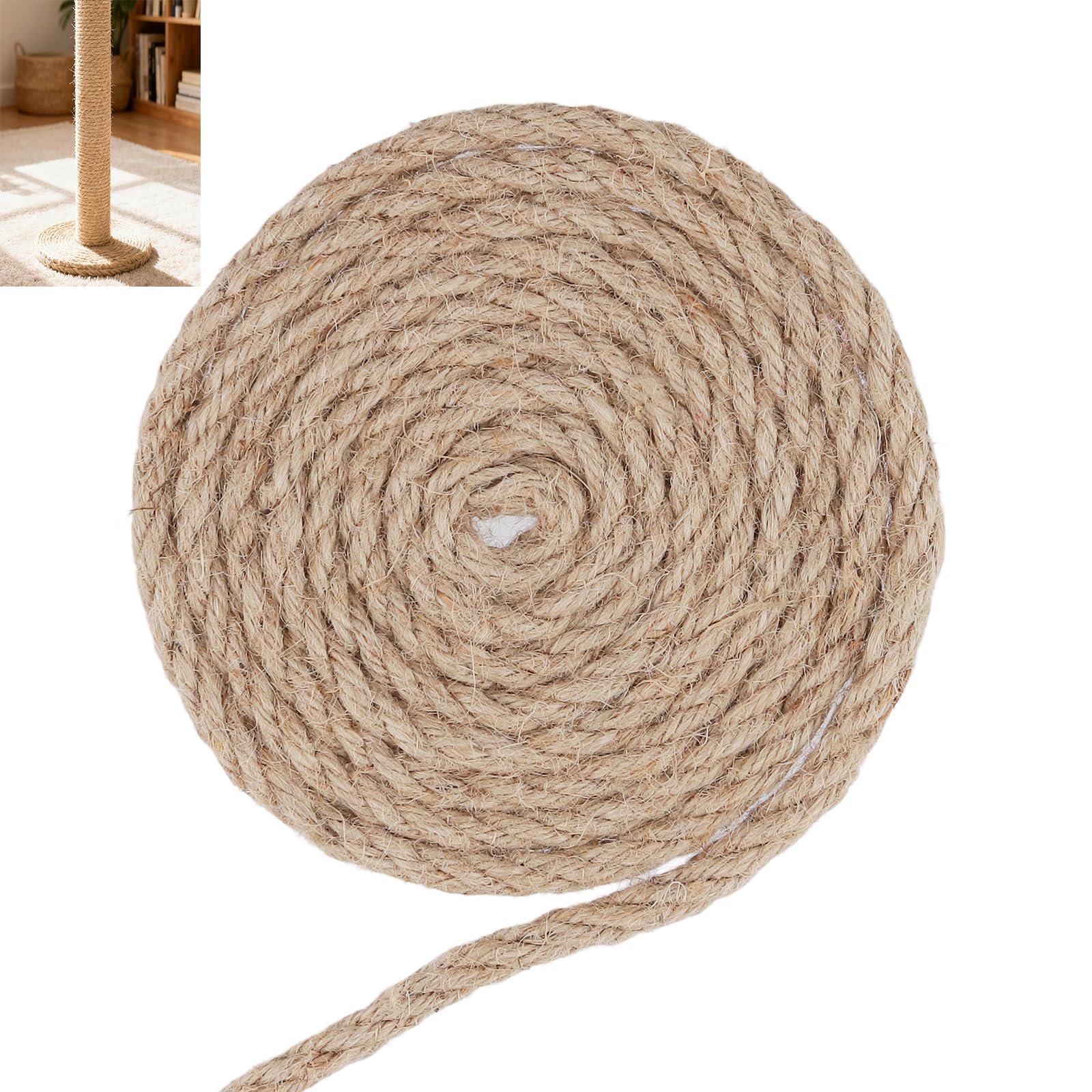 Senjeok Brown 10Mm Jute Rope String, 30M/98Ft Braided Hemptwine Cord For Gardening, Camping, Scratching Post