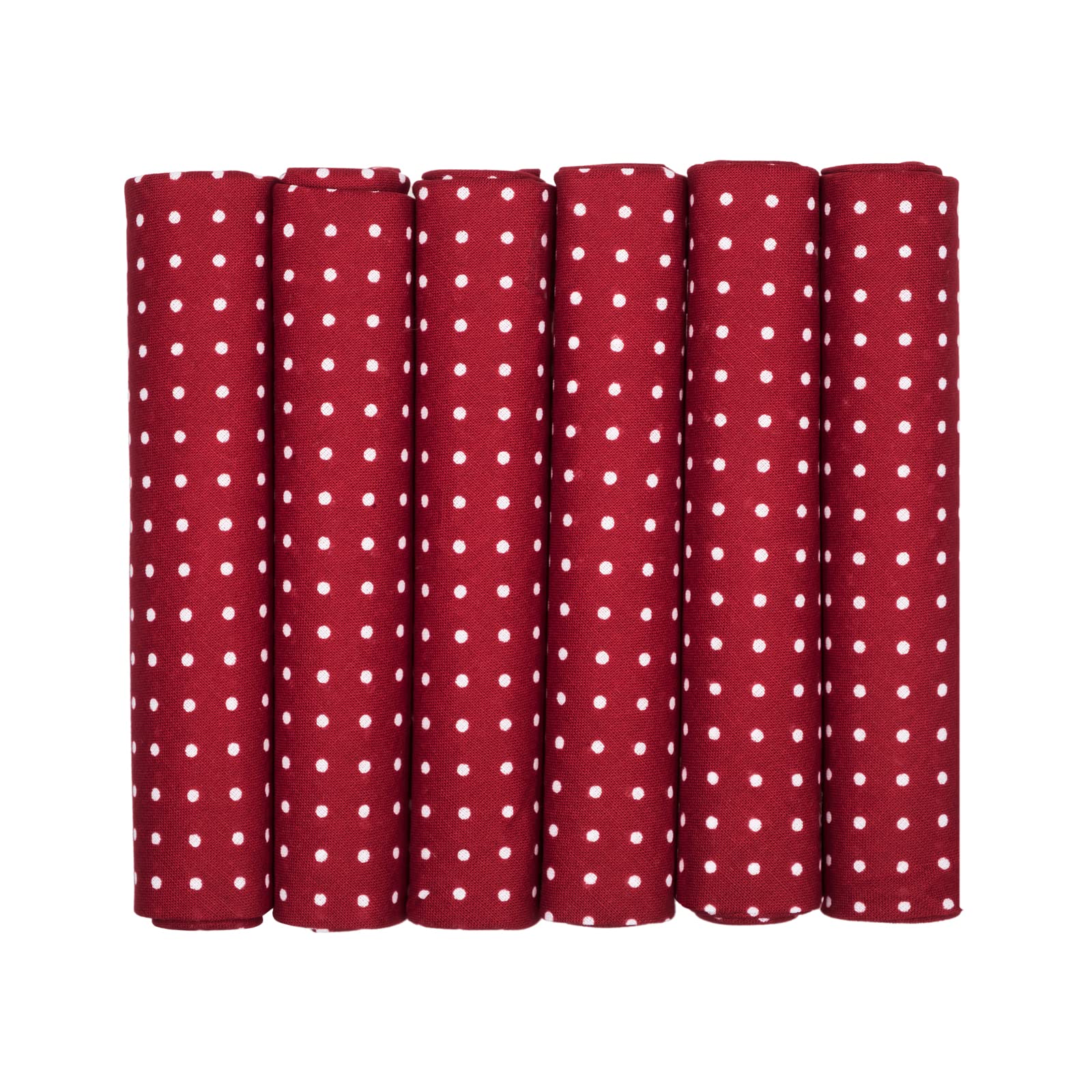 Mandittions Men's 1 Pk Deep Red Pack Of 6 Spotted Cotton Handkerchiefs Deep Red With White Spots