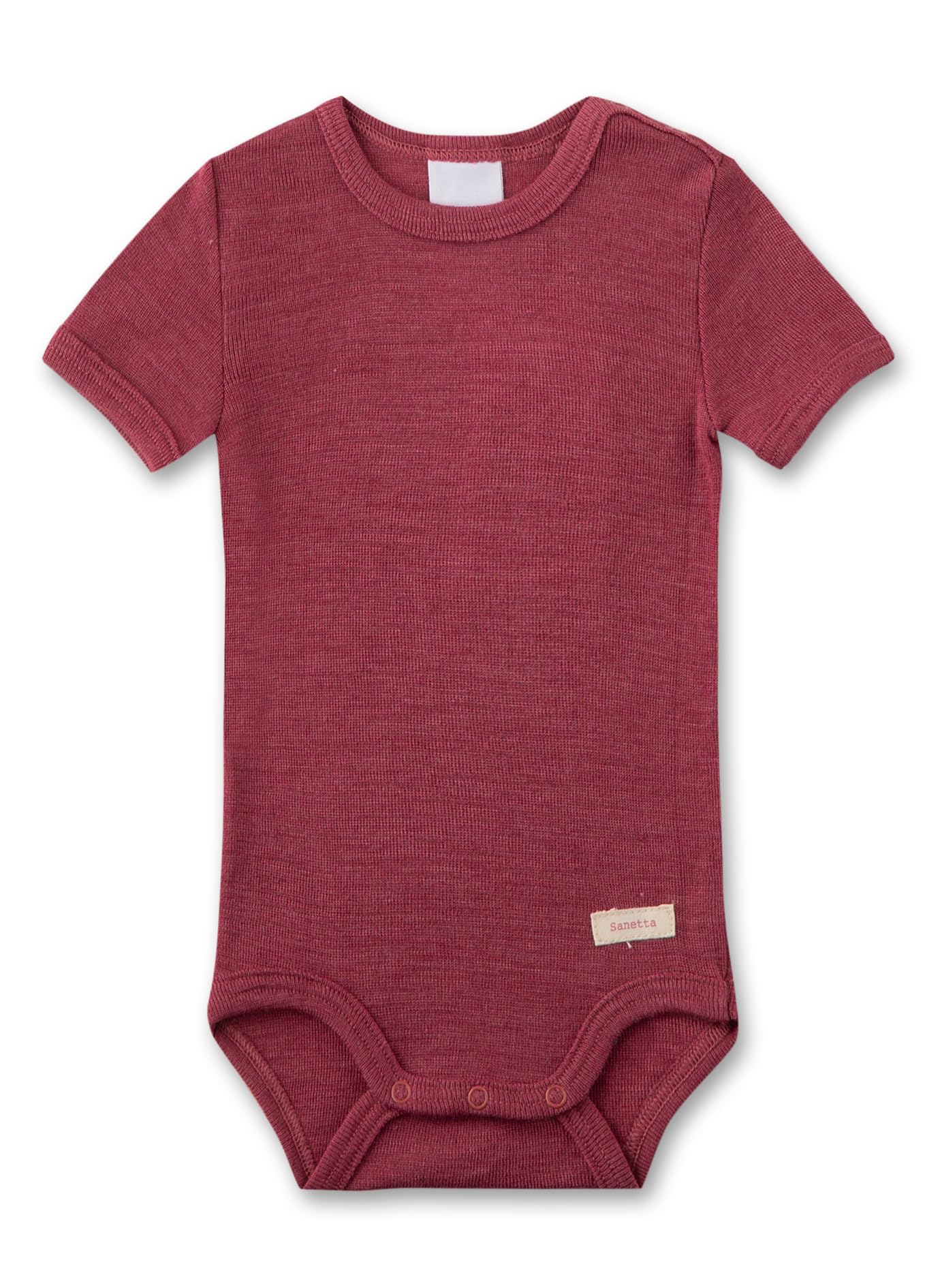 Sanetta Baby-Body kurzarm pink aus Merinowolle & Seide | Hochwertiger und nachhaltiger Body für Mädchen & Jungen aus Wolle-Seide-Mix. Baby Body