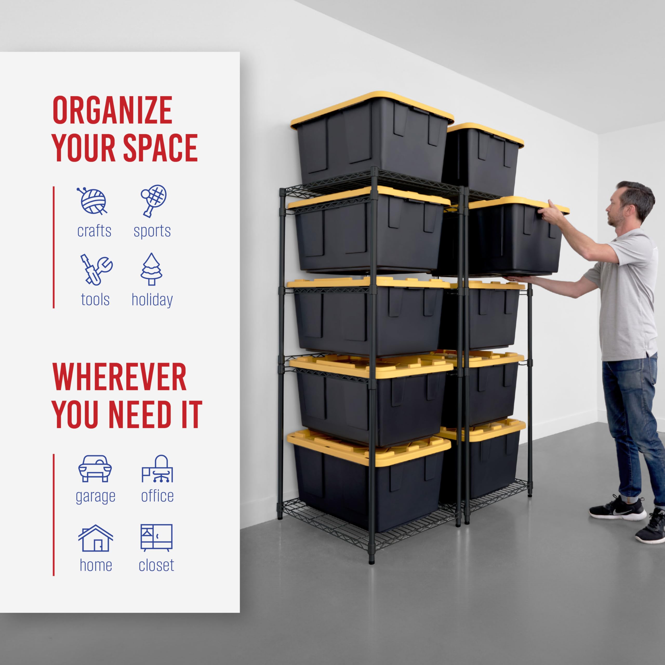ごみ箱 STEEL ORGANIZER Amazon.com: SafeRacks 2 Pack 5-Tier Steel Tote Rack - Maximize