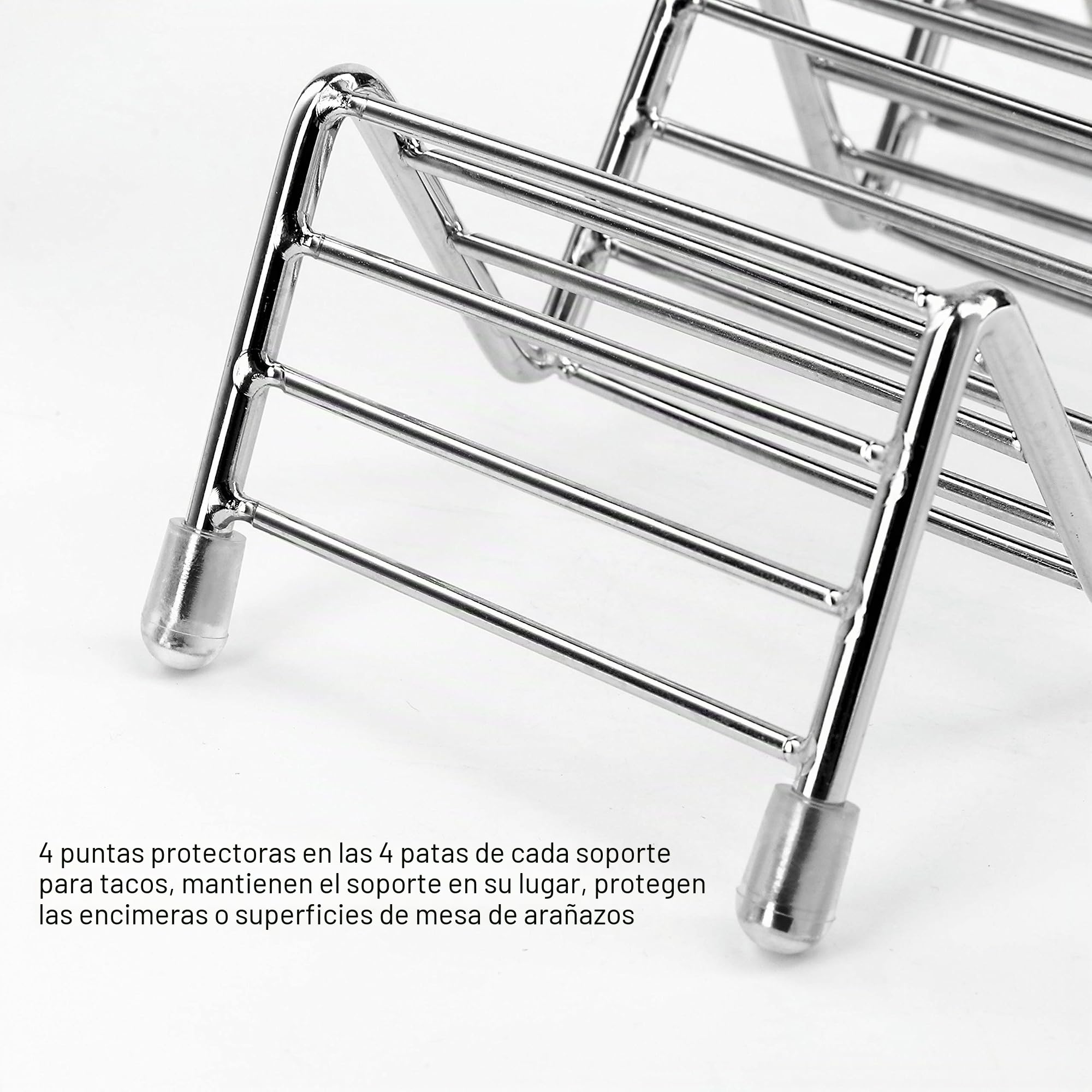 Soporte de taco, acero inoxidable, 4 bolsillos, taco, forma de onda, herramientas para utensilios de cocina, para duros, blandos, cáscara, 2 piezas