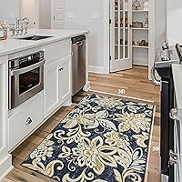 Vista 119 de Vintage Bohemian Entry Rug, 2x3 Small Entryway Rug Boho Kitchen Rugs Non-Slip Washable Indoor Door Mat, Distressed Floral Soft Accent Throw Rugs for