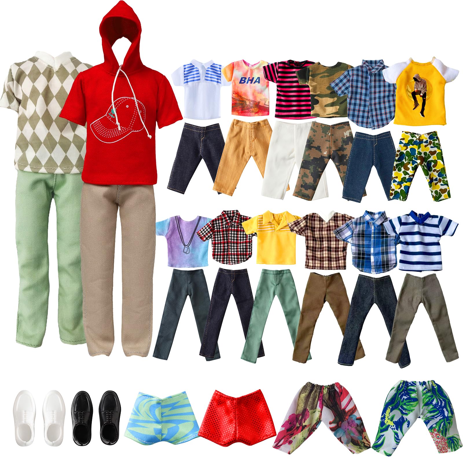 BHLL 5 Sets of Boy Doll Clothes Suit Suitable for 11.5 12 Inch Boyfriend Doll Clothes and Boyfriend Ken
