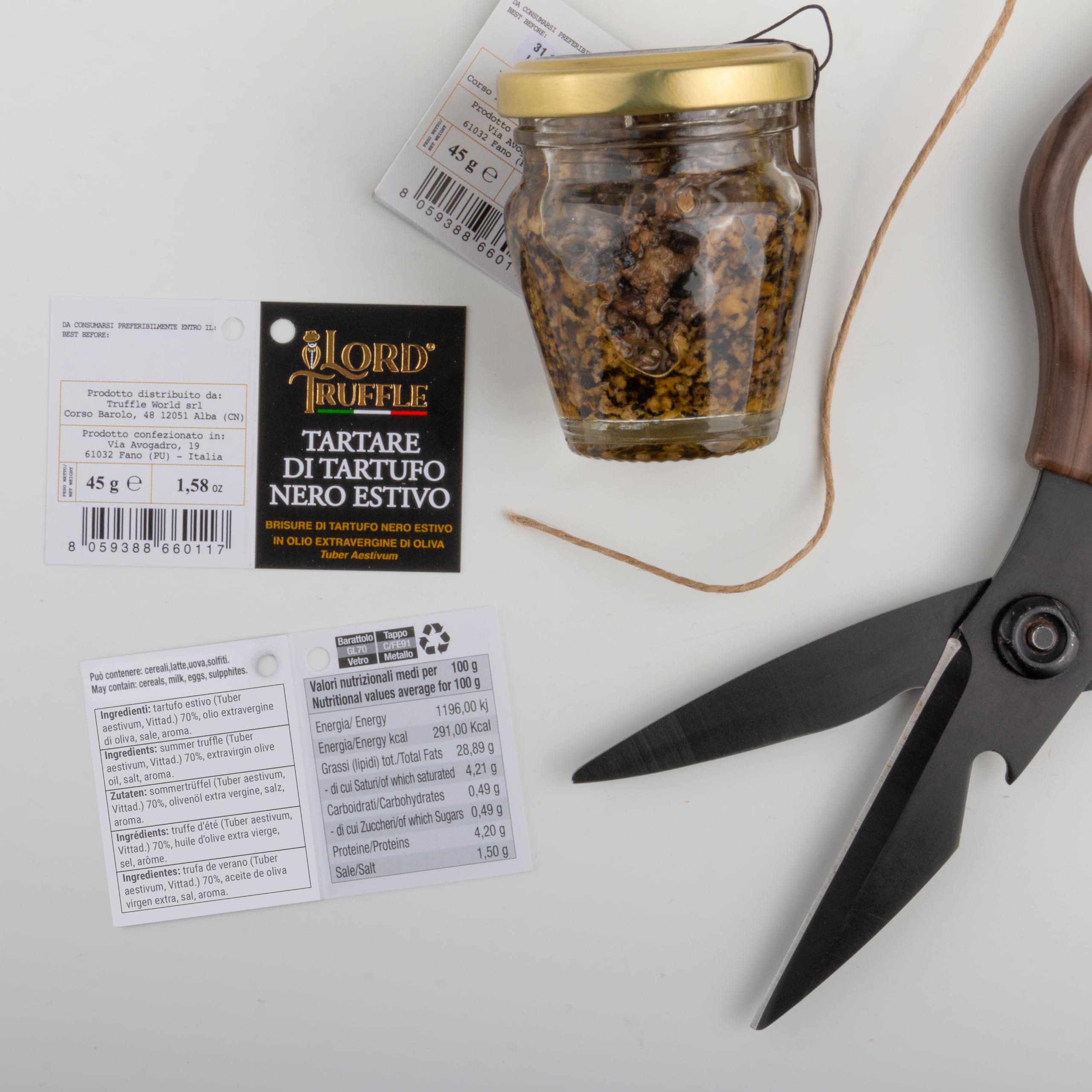 Lord Truffle | Carpaccio de Trufa Negra de Verano Italiana 45g, Olor a Maleza, Obtenido de Fina Trufa Negra Fresca de Temporada, Trufa Negra Fresca Gourmet 1ª elección, 100% Italiano