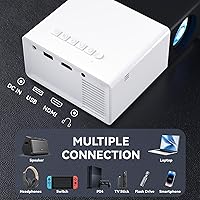 Vista 3 de Mini proyector con proyectores portátiles Wifi compatible con 1080P 200 pulgadas Mini proyector de película HD, proyectores para exteriores