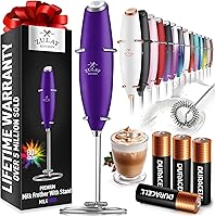 Vista 64 de Zulay Kitchen Potente varita espumadora de leche con 2 baterías Duracell – Mezclador de bebidas portátil ultrarrápido – Máquina de espuma eléctrica
