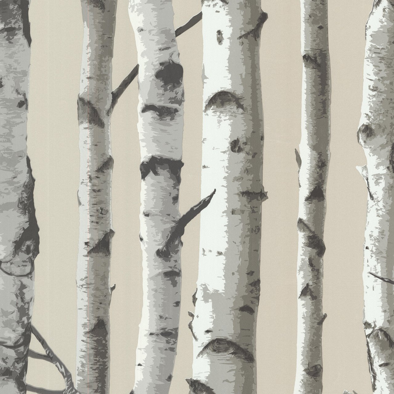 Brewster Home Fashions 2532-20418 Irvin Birch Tree Wallpaper, Grey