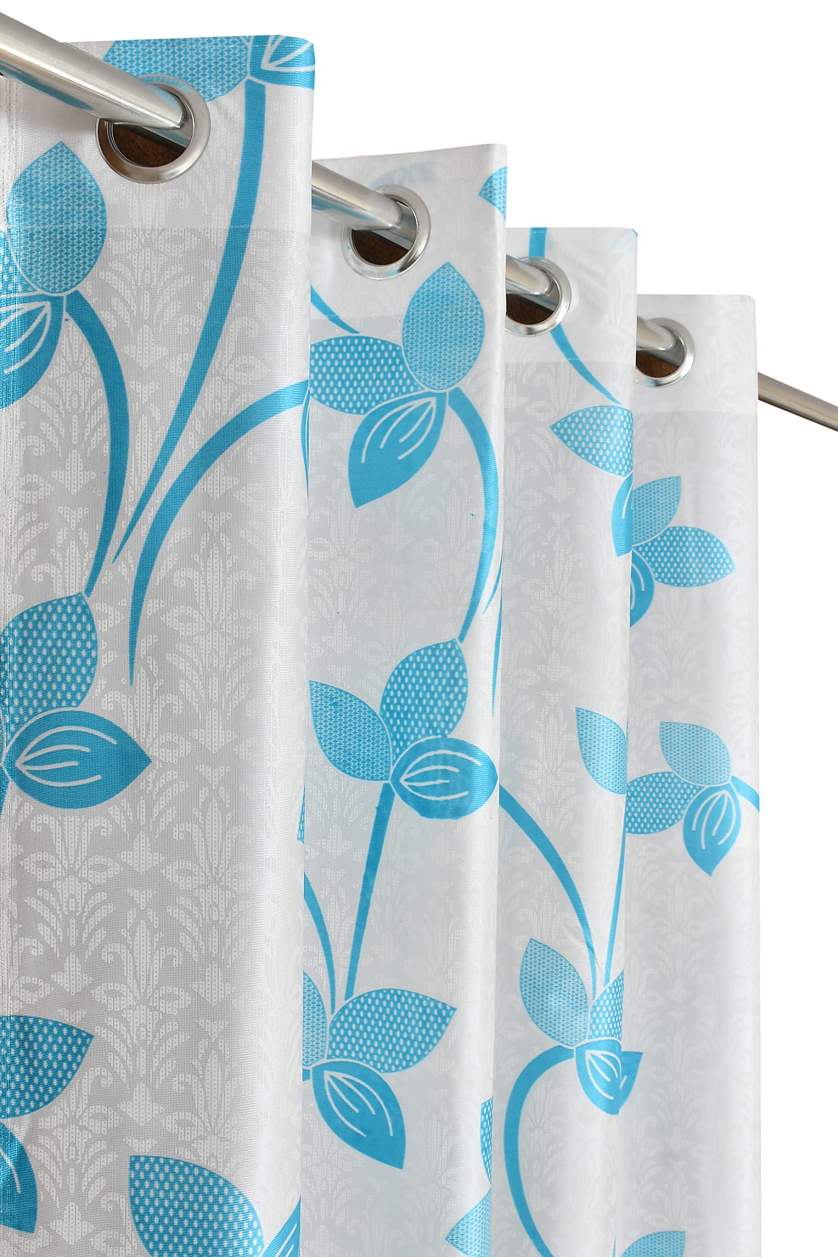 FAB CASTLE Premium Polyester Pearl Floral Printed Curtains for Long Door 9 Feet, Set of 2, Aqua (B0CND2Z8MS) Amazon Price History, Amazon Price Tracker