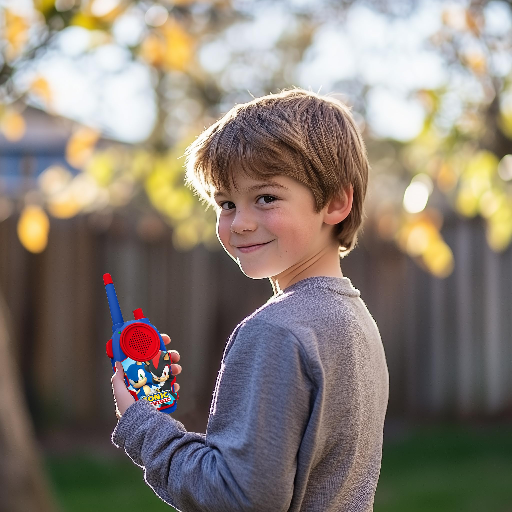 OTL Technologies Sonic the Hedgehog Walkie Talkie Set, 150m Range, Push-to-Talk, Static Free, Blue, blue and red - Image 2