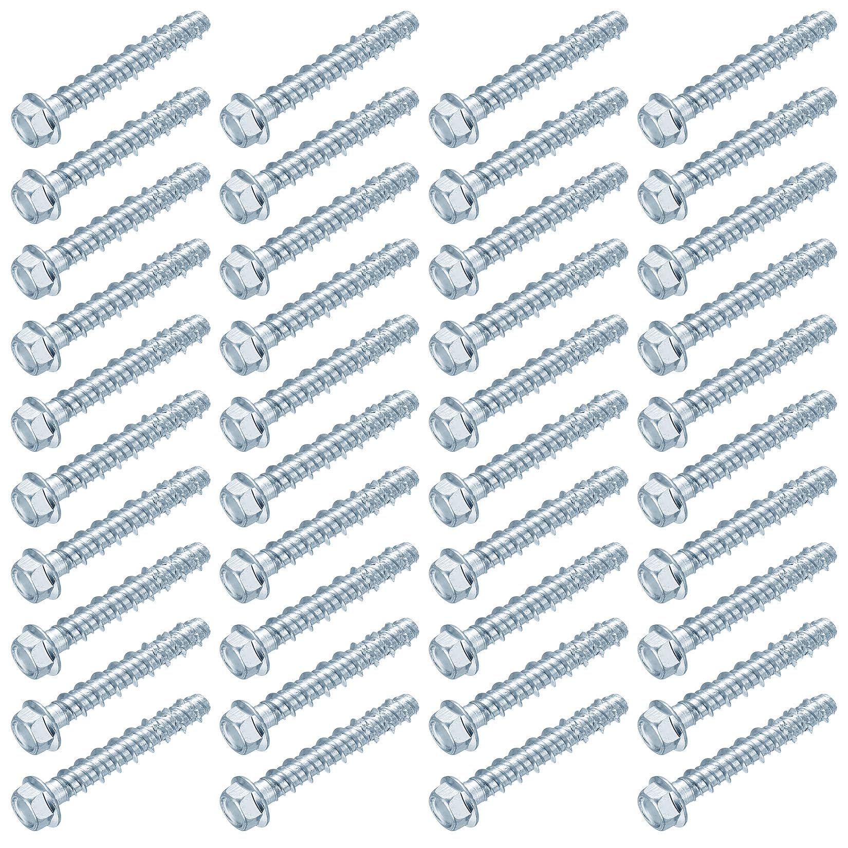 Set di 40 viti per calcestruzzo M8 x 60 mm, testa esagonale, viti per calcestruzzo zincate con disco per muratura architettura industriale
