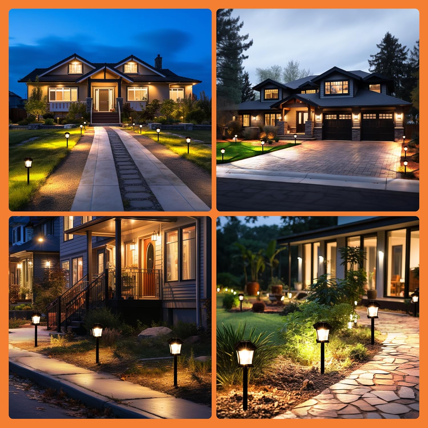 GIGALUMI Solar Pathway Lights 12 Pack Solar Lights, Waterproof Outdoor Path Light for Garden Yard Patio Lawn Porch Walkway Backyard Sidewalk (Warm White)
