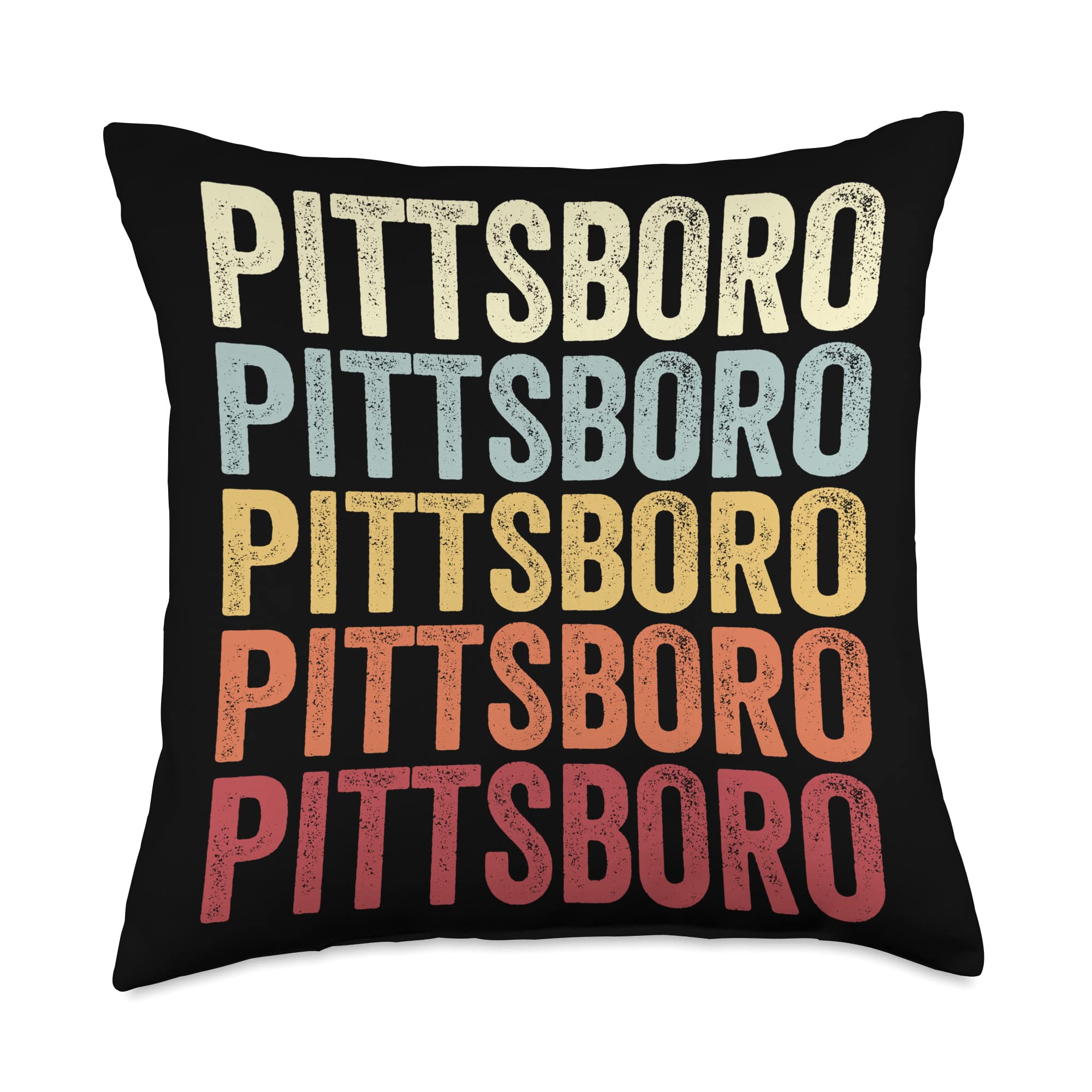 Pittsboro North Carolina Pittsboro NC Retro Vintage Text Throw Pillow