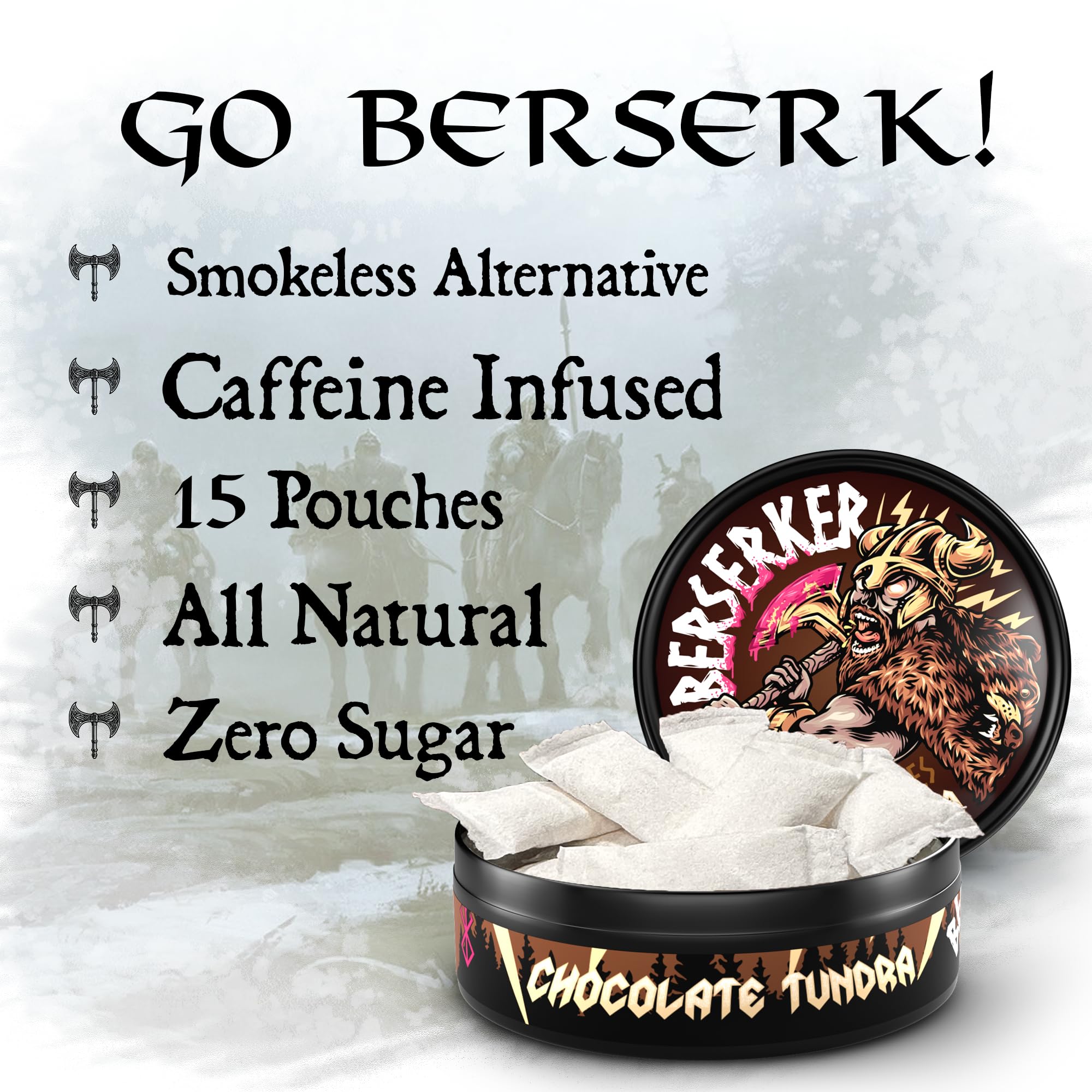 Amazon.com: OUTLAW DIP COMPANY Berserker Energy Pouches - Chocolate Tundra  - Caffeine Infused - 100mg per Pouch - 5 Pack - Tobacco Free