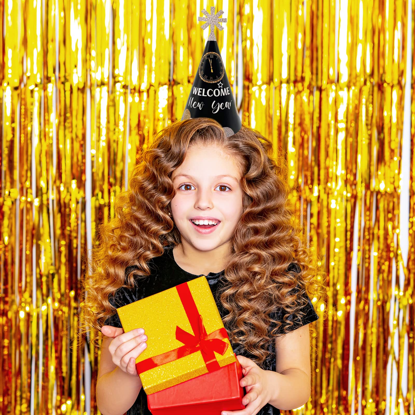 Partyhüte 2025 für Silvester, Papierkegel, Partyzubehör, Dekorationen, 24 Stück