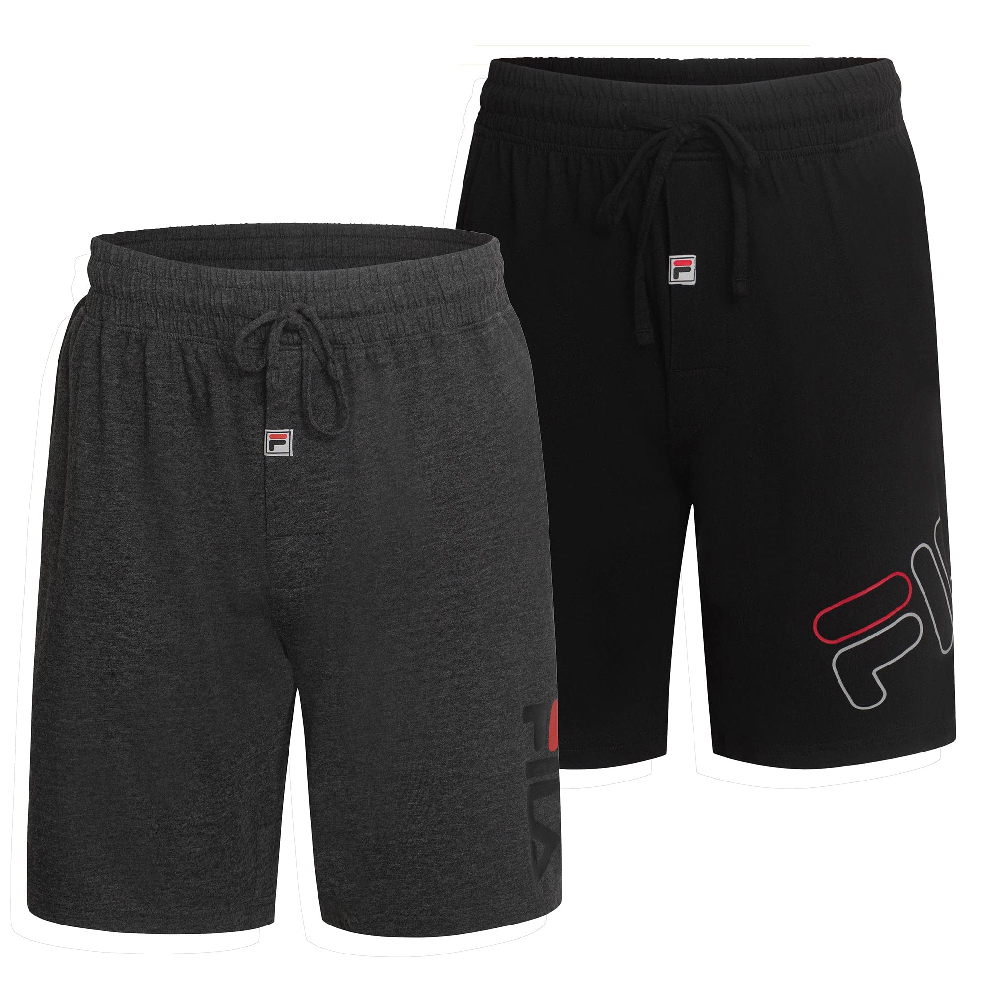 Fila Men's 100% Brushed Jersey Pajama Night Sleep Short, Various Pack Size Options (Single Pack or 2 Pack)