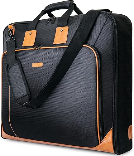 Noozion Bolsa de ropa para viaje, grande, de cuero, bolsa de traje colgante, bolsa de viaje impermeable, bolsa de equipaje para hombres y mujeres,