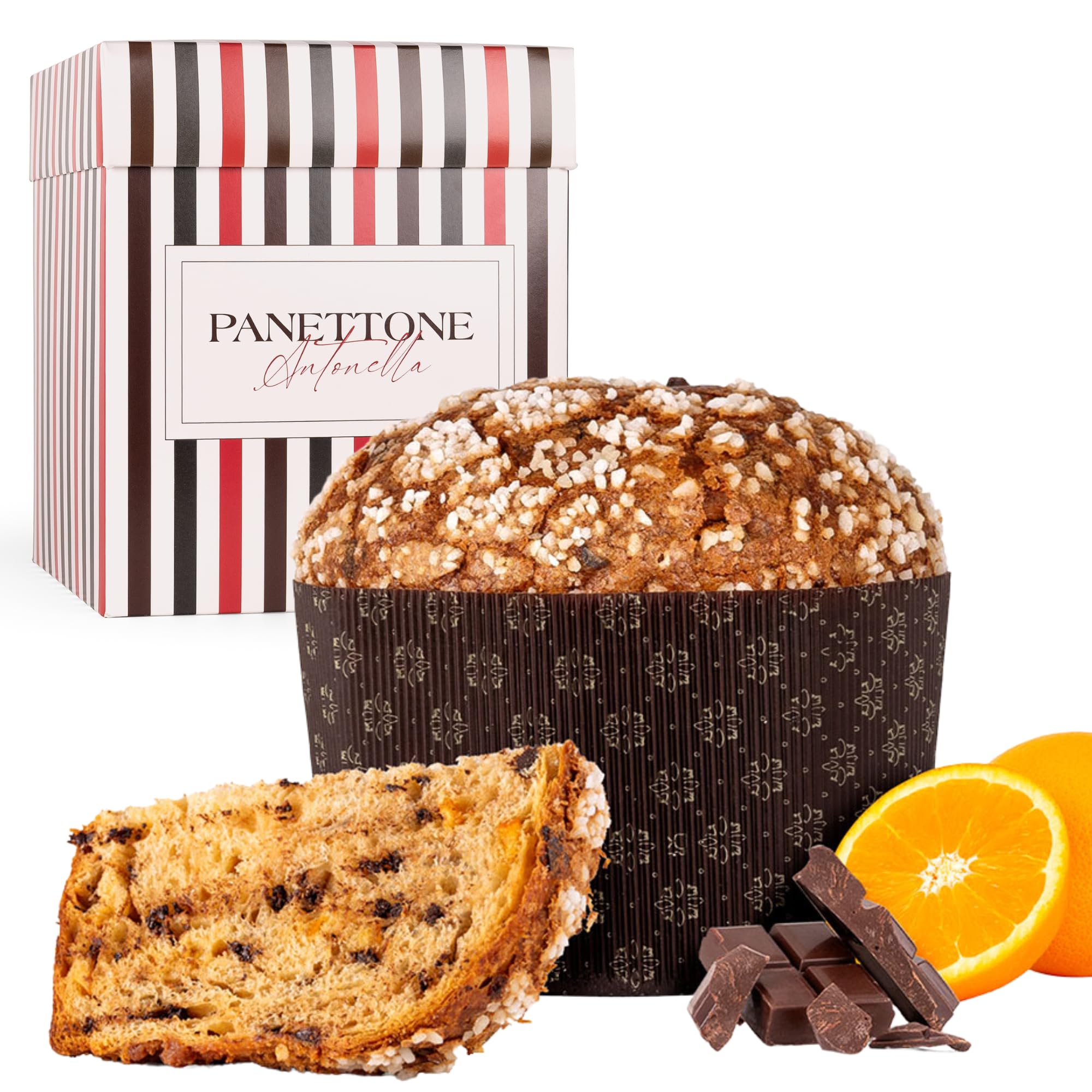 ENOVINOS - Cesto Gourmet Regalo di Natale Aziende, Famiglia e Amici - Scatola con Vino Bianco Protos Verdejo, Tarima Mediterraneo e Panettone Antonella Cioccolato e Arancione