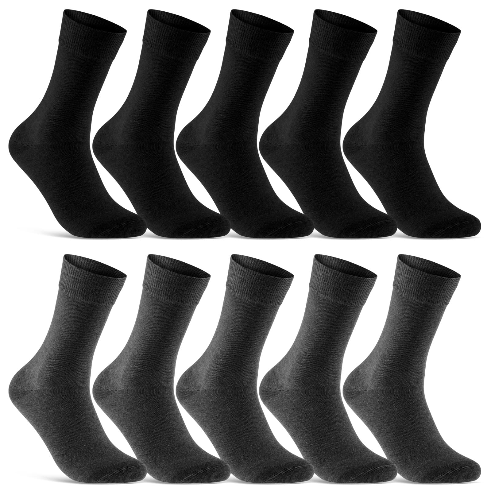 10 Paar Socken Herren & Damen Schwarz Business Socken Baumwolle