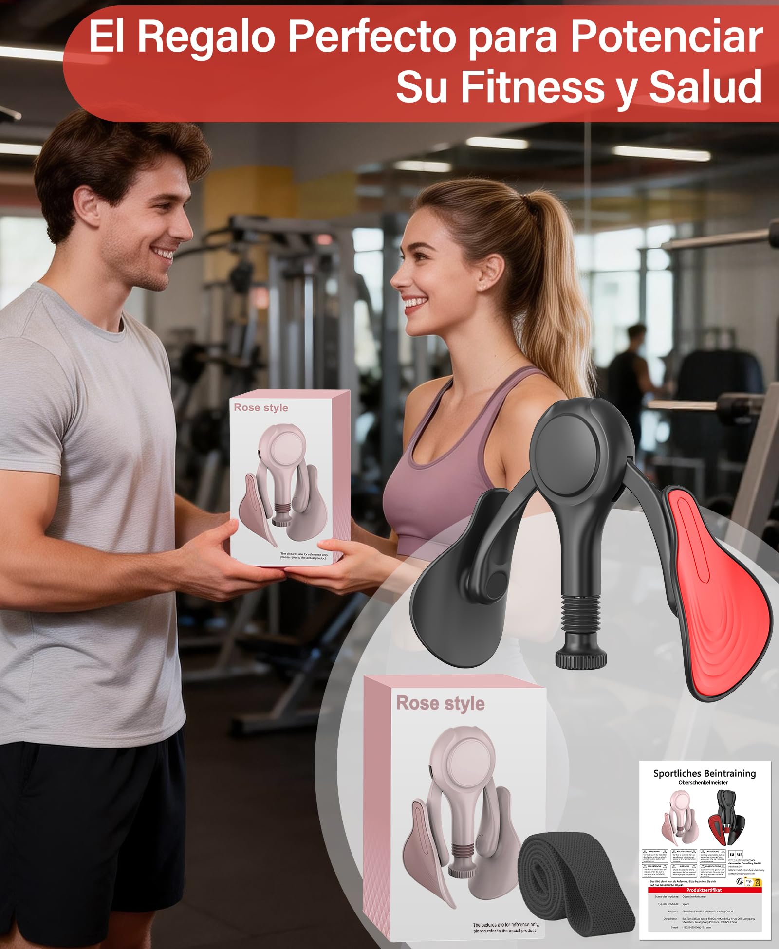 Ejercitador de Muslos y Suelo Pélvico para Mujeres Máquina de Ejercicio Interno de Piernas con Banda de Resistencia Kegel Trainer Tonificador de Glúteos y Musculatura Abdominal para Casa