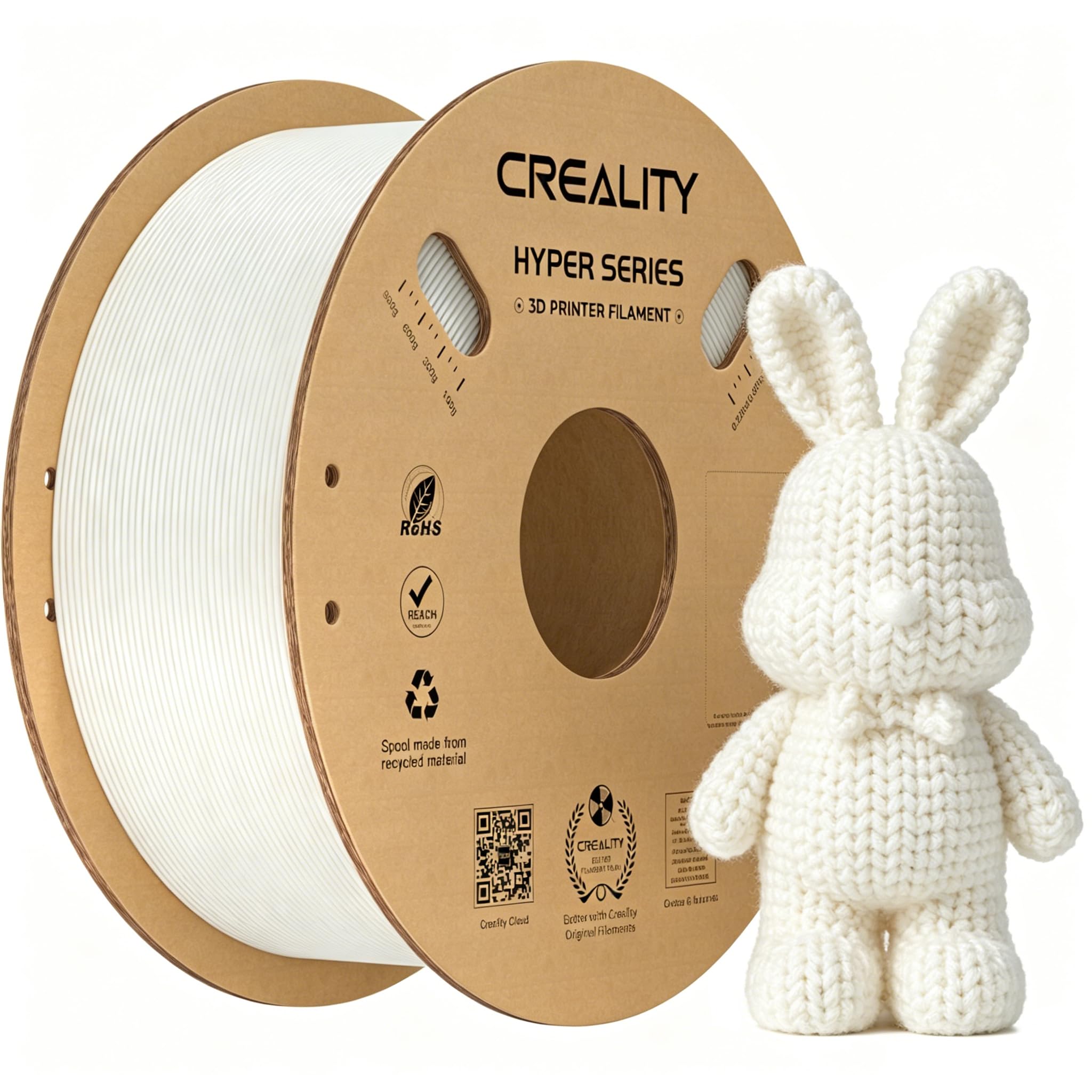 Creality Hyper PLA Filament 1.75mm 1KG, White, 1-Pack