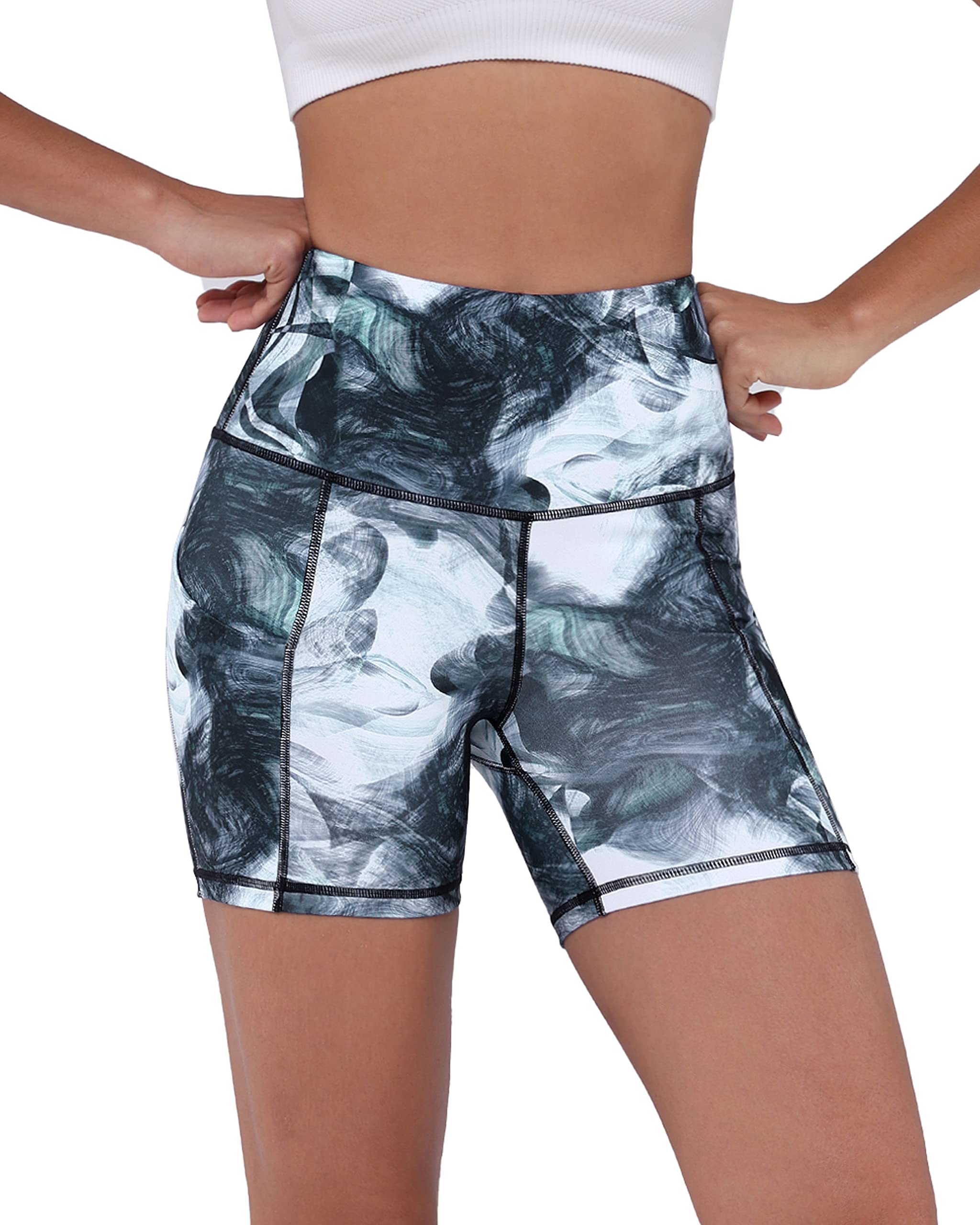 ODODOS Women's Tummy Control Biker Shorts 2.0 with Pockets High Waist Athletic Workout Yoga Shorts-3.5''/ 5"/ 8" / 10" Inseam