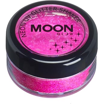 Moon Glow - Neon UV Glitter Shaker 5g Magenta   Glows brightly under UV Lighting!