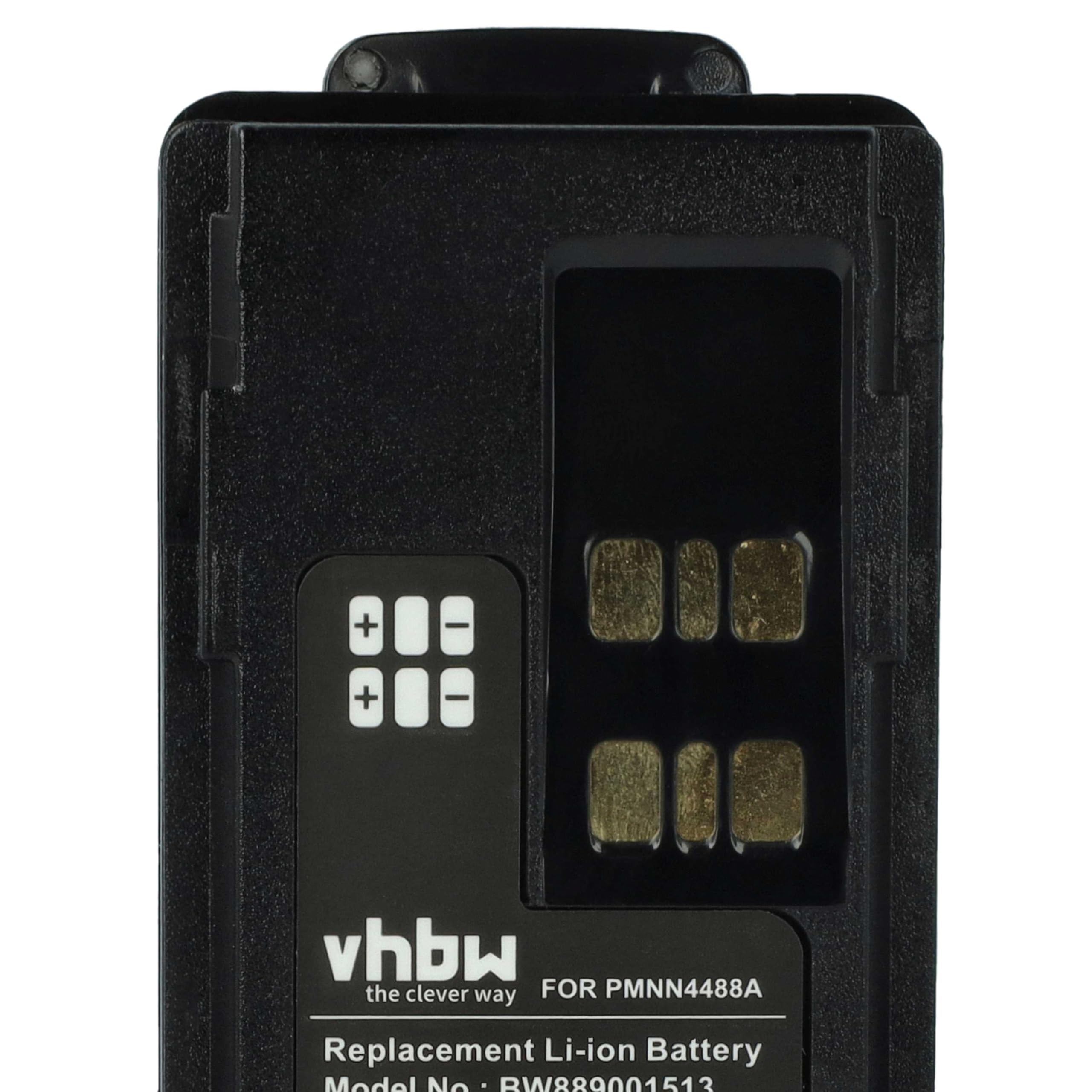 vhbw batteria compatibile con Motorola DP2400e, DP2000, DP2600E, DP2600, DP2400 radio (1800mAh, 7,4V, Li-Ion) + clip