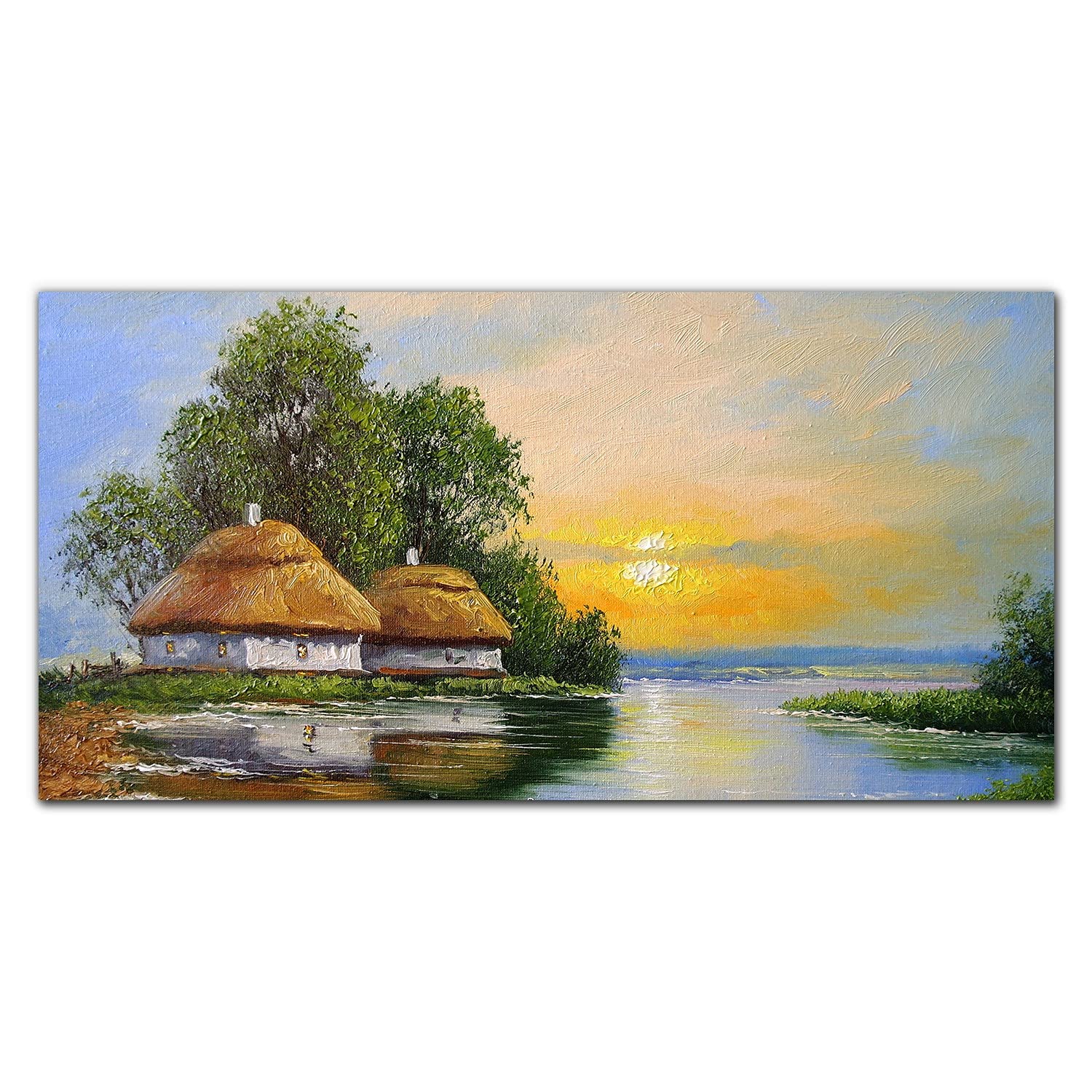 Crédence de cuisine en verre trempé 100x50cm imprimé campagne Chata