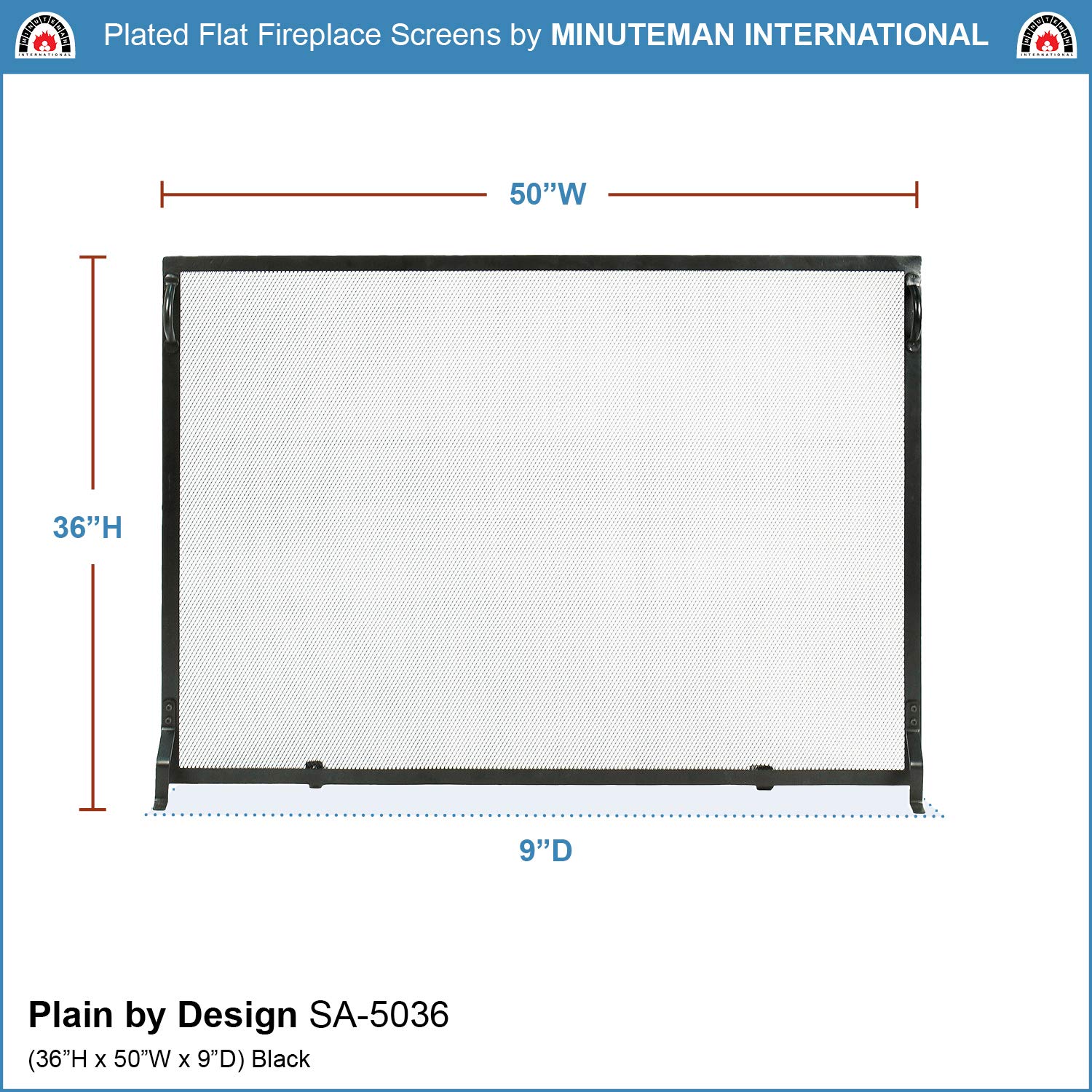Minuteman International SA-5036 Plain by Design Flat Screen, 50 x 36 in, Black