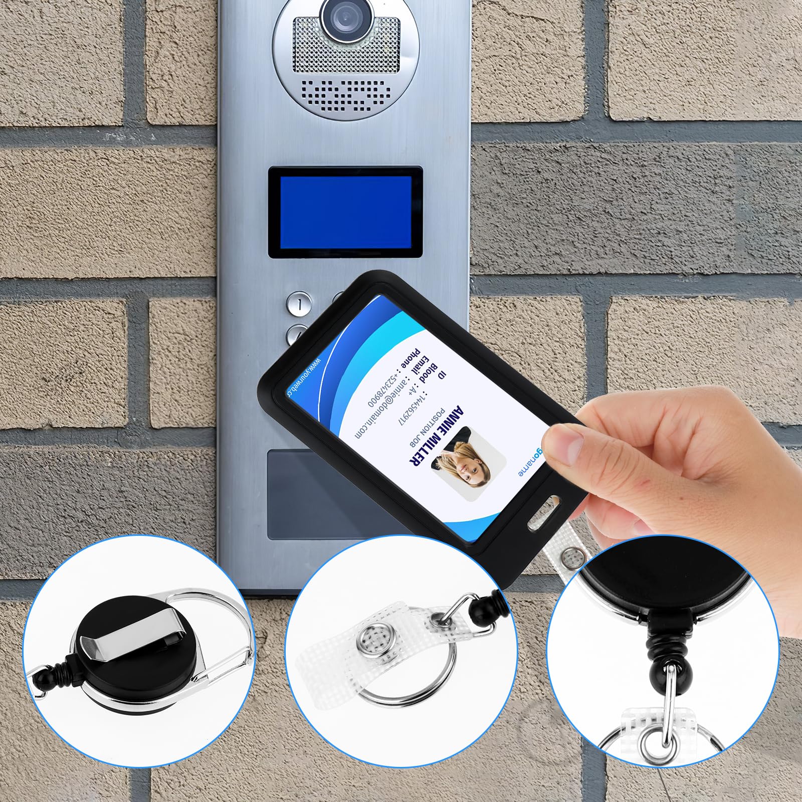 Amaxiu Ausweishalter Set Mit Umhängebarem Band & Ausziehbarer Hülle