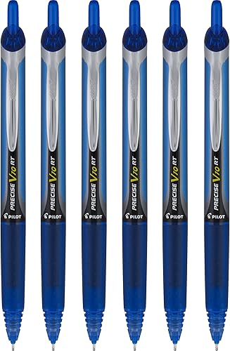 Pilot Precise V10 RT - Bolígrafos retráctiles de tinta líquida, punta gruesa, 0.039 pulgadas, tinta azul, 6 unidades
