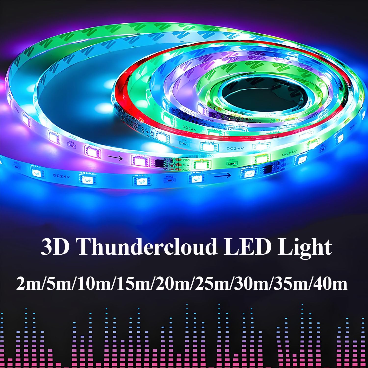 Lampa LED 3D Chmura burzowa zrób to sam Inteligentna lampa ścienna Chmura LED Wielokolorowa zmieniająca się taśma świetlna do burzowego sufitu idealna do pokoju zabaw, garażu, klubu lub baru, 98 stóp